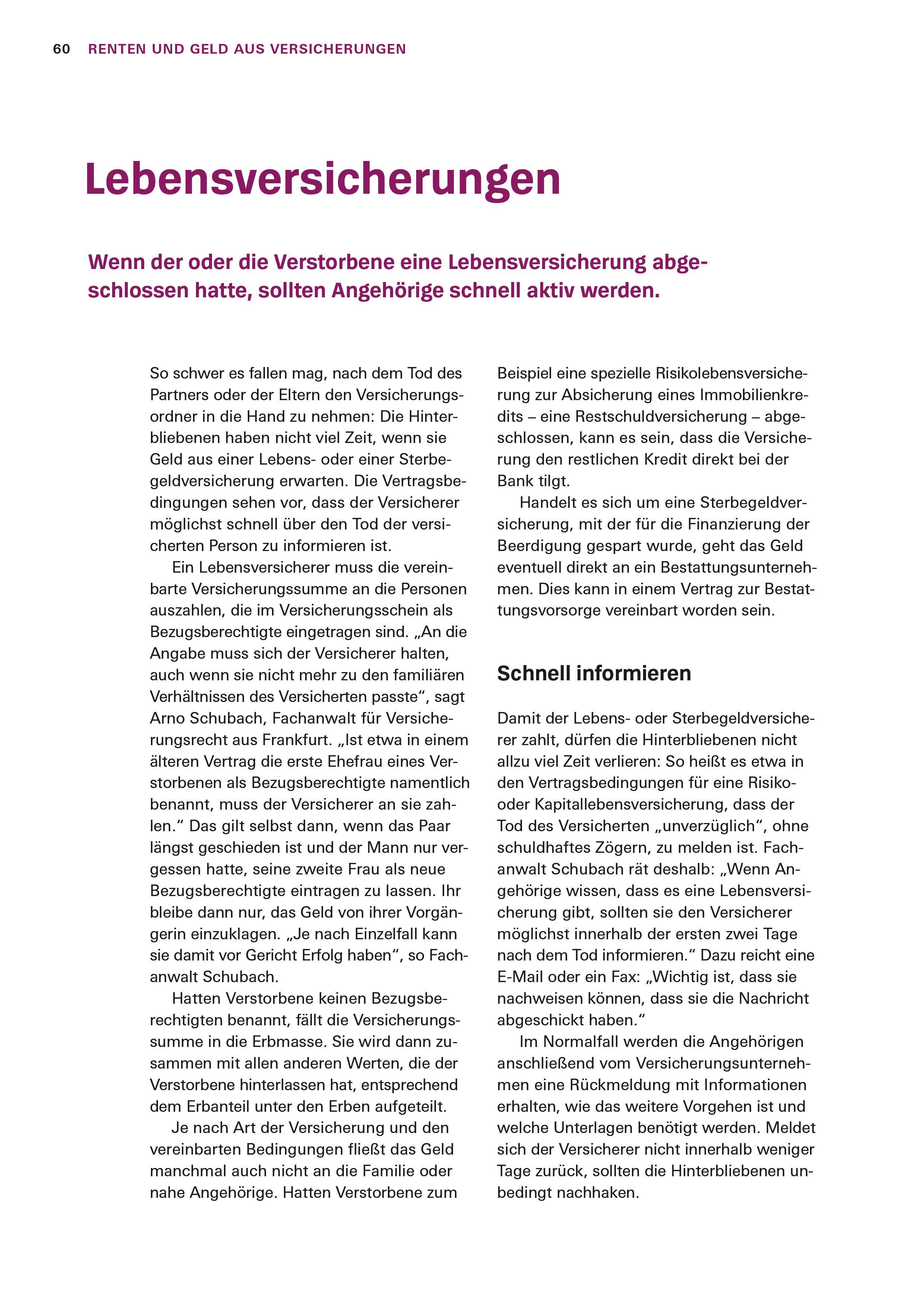 Beispielinhalt (Bild) Schnelle Hilfe im Trauerfall