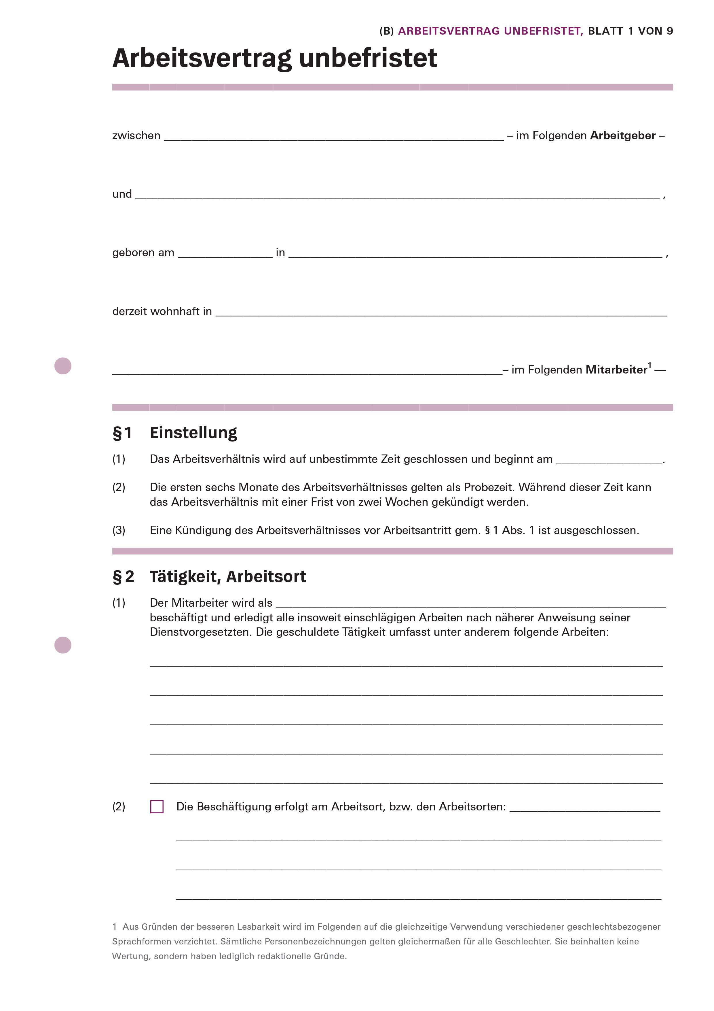 Beispielinhalt (Bild) Arbeitsverträge: Das Set