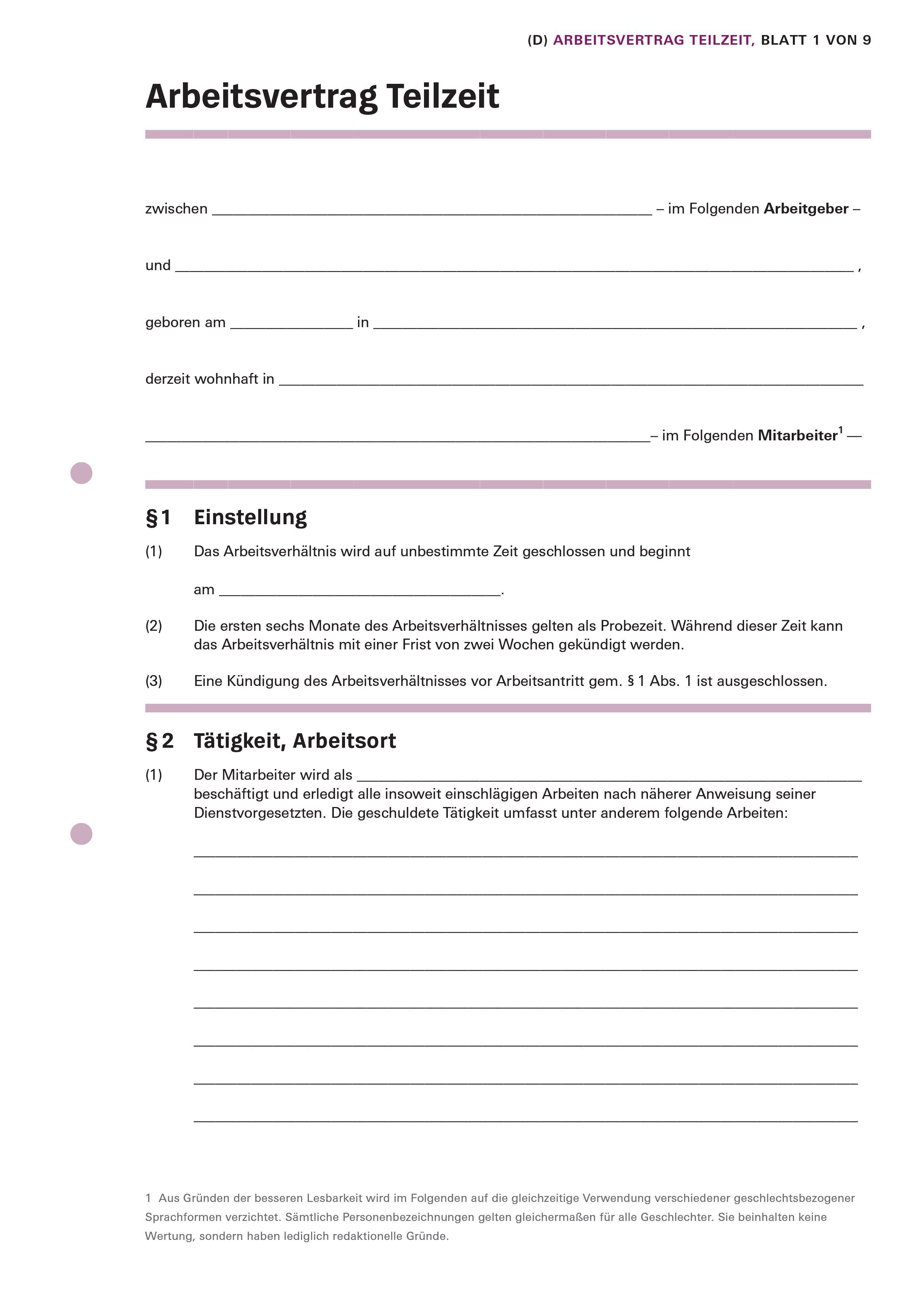 Beispielinhalt (Bild) Arbeitsverträge: Das Set