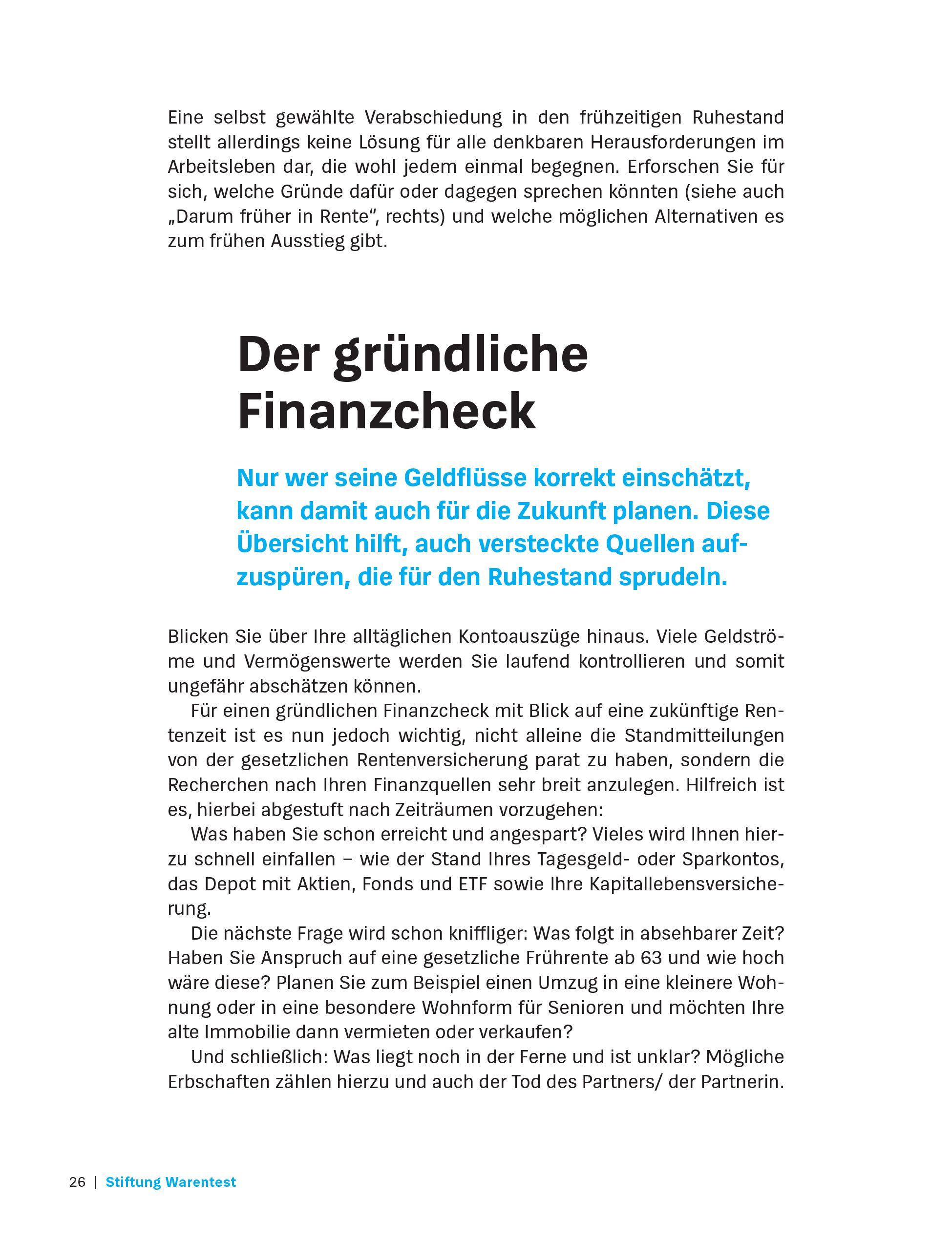 Beispielinhalt (Bild) Früher in Rente und Ruhestand