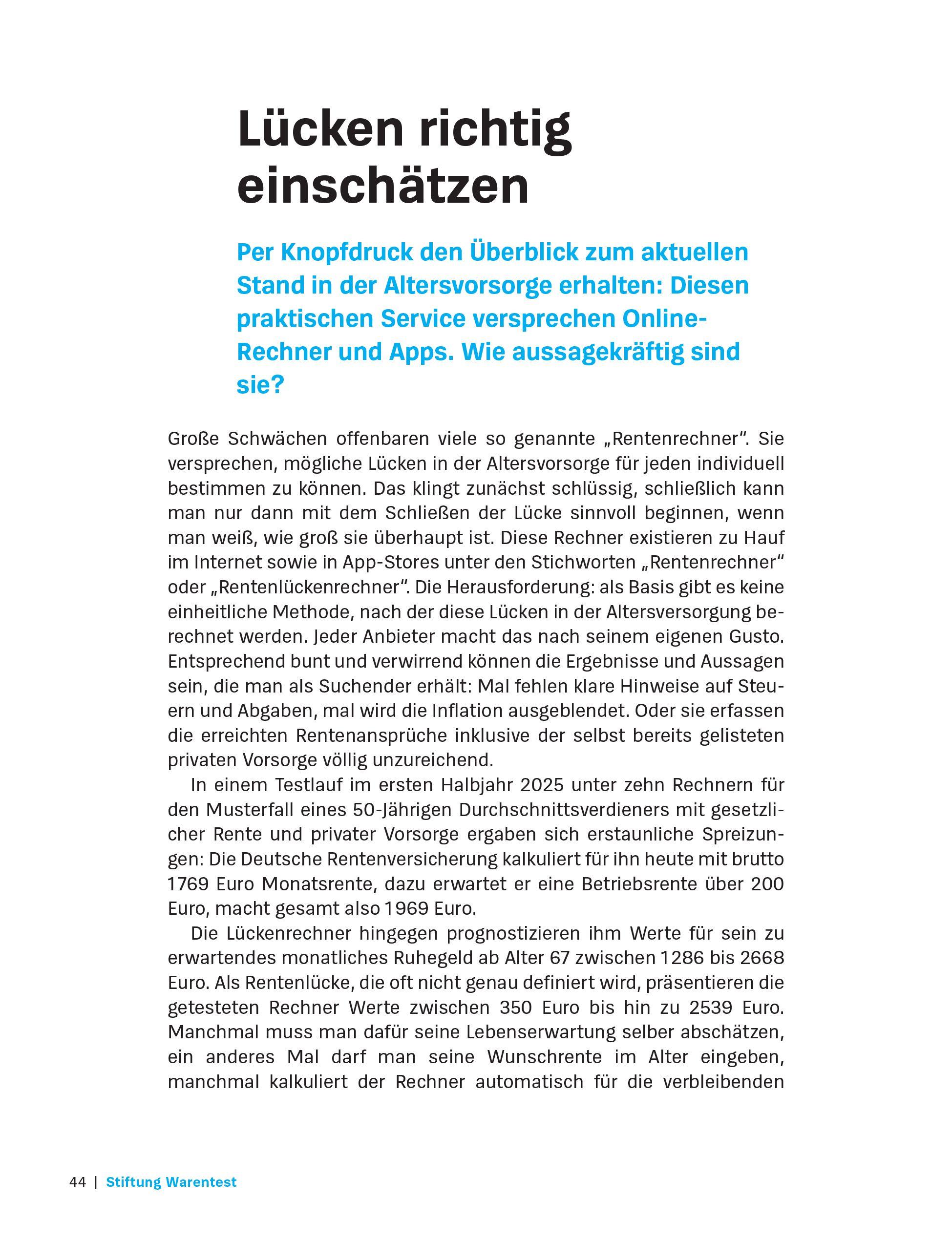 Beispielinhalt (Bild) Früher in Rente und Ruhestand