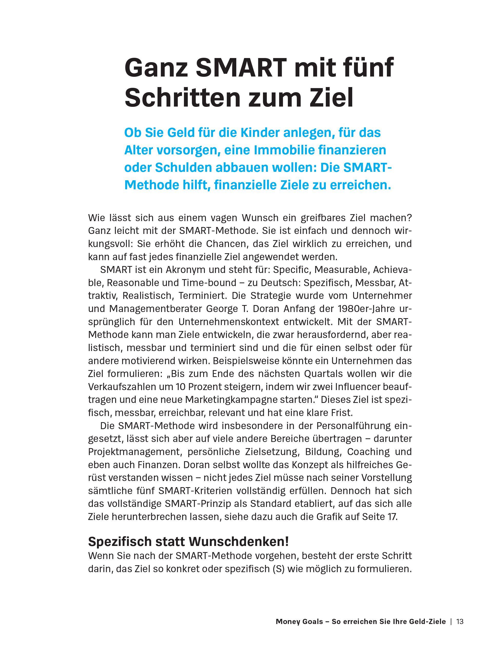 Beispielinhalt (Bild) Money Goals