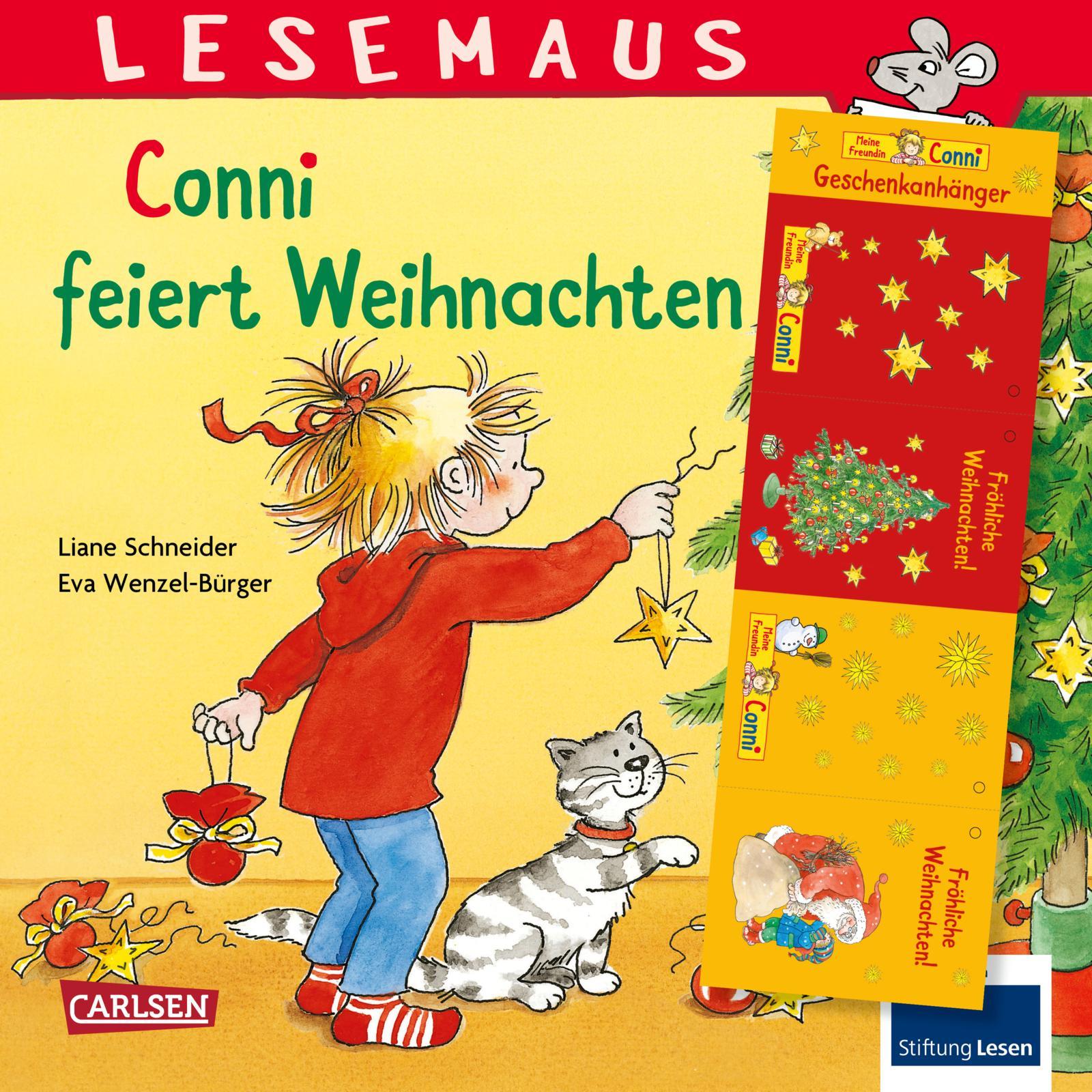 Vorderes Coverbild LESEMAUS 58: Conni feiert Weihnachten