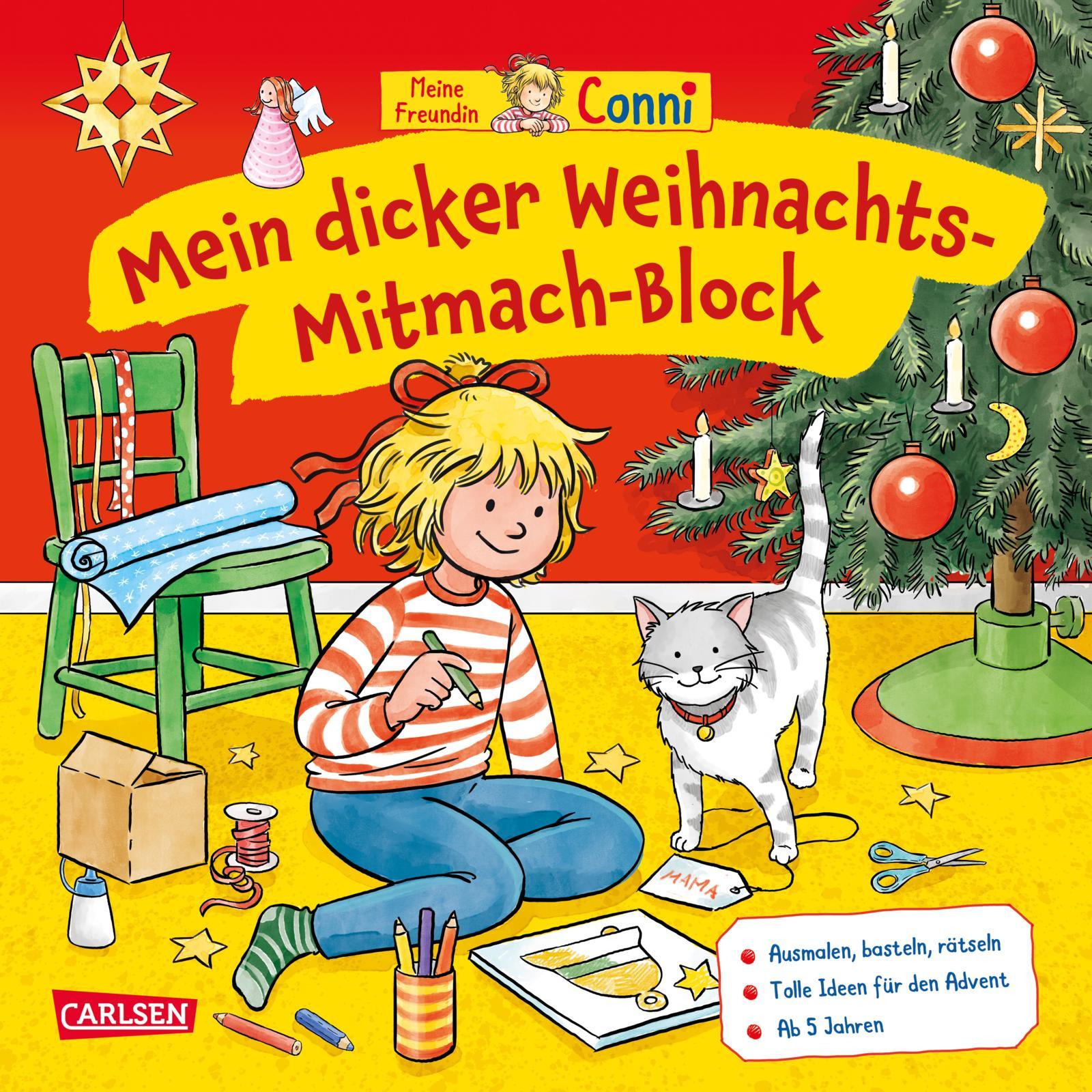 Vorderes Coverbild Conni Gelbe Reihe (Beschäftigungsbuch): Mein dicker Weihnachts-Mitmach-Block