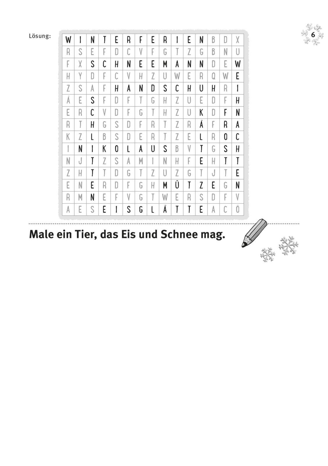 Beispielinhalt (Bild) Mein dicker Winter-Rätselblock