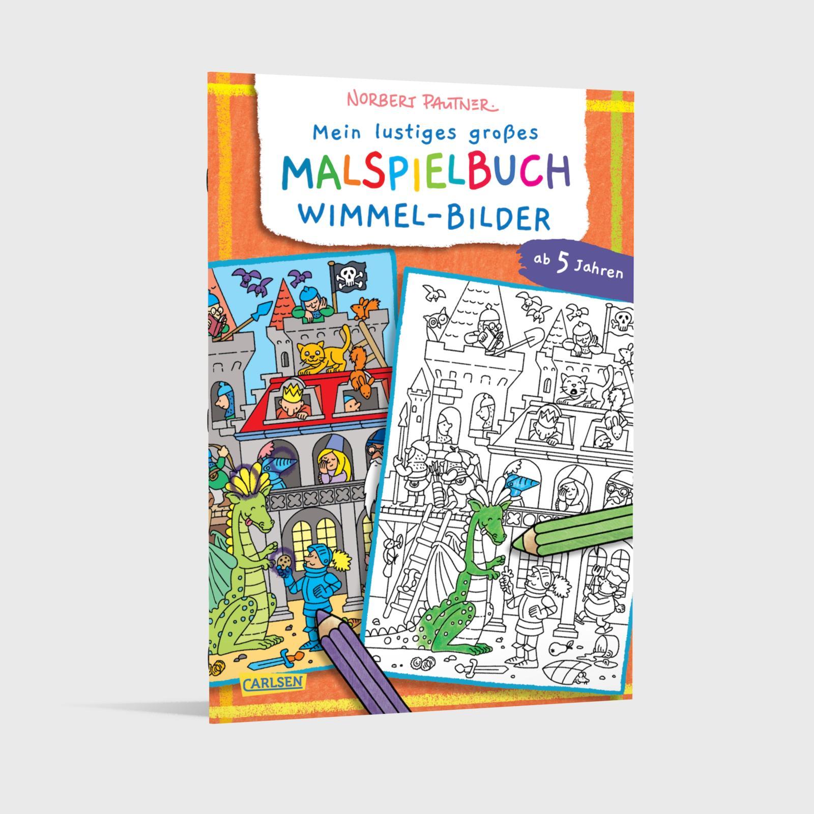 Beispielinhalt (Bild) Mein lustiges großes Malspielbuch: Wimmel-Bilder (ab 5 Jahren)