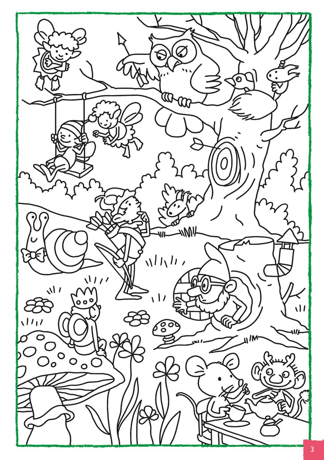 Beispielinhalt (Bild) Mein lustiges großes Malspielbuch: Wimmel-Bilder (ab 5 Jahren)