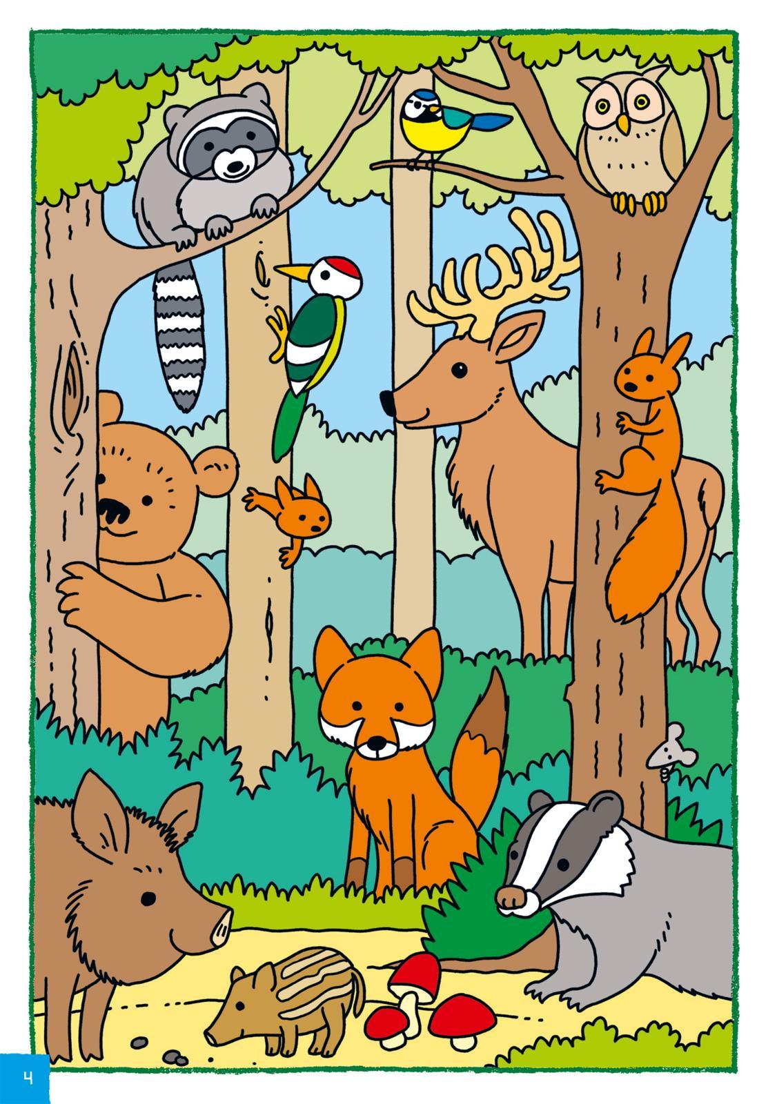 Beispielinhalt (Bild) Mein lustiges großes Malspielbuch: Wimmel-Bilder (ab 5 Jahren)