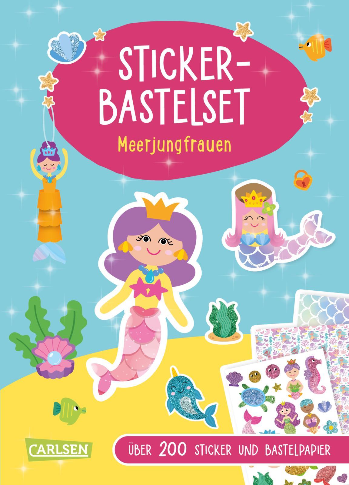 Vorderes Coverbild Bastelset für Kinder: Sticker-Bastelset: Meerjungfrauen