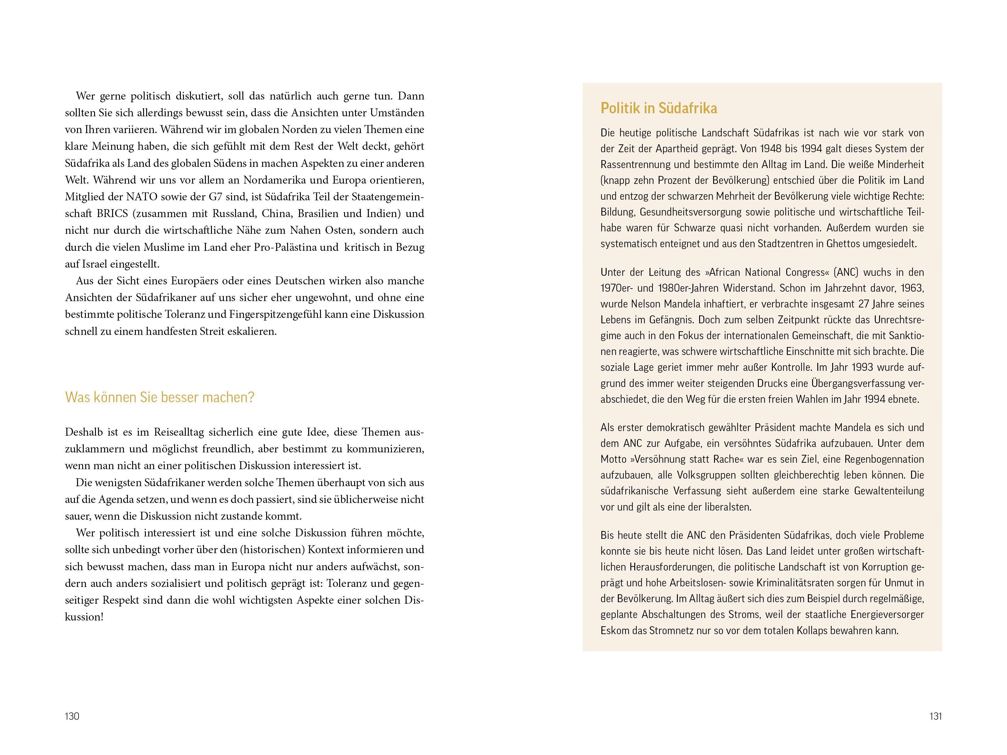 Beispielinhalt (Bild) Fettnäpfchenführer Südafrika