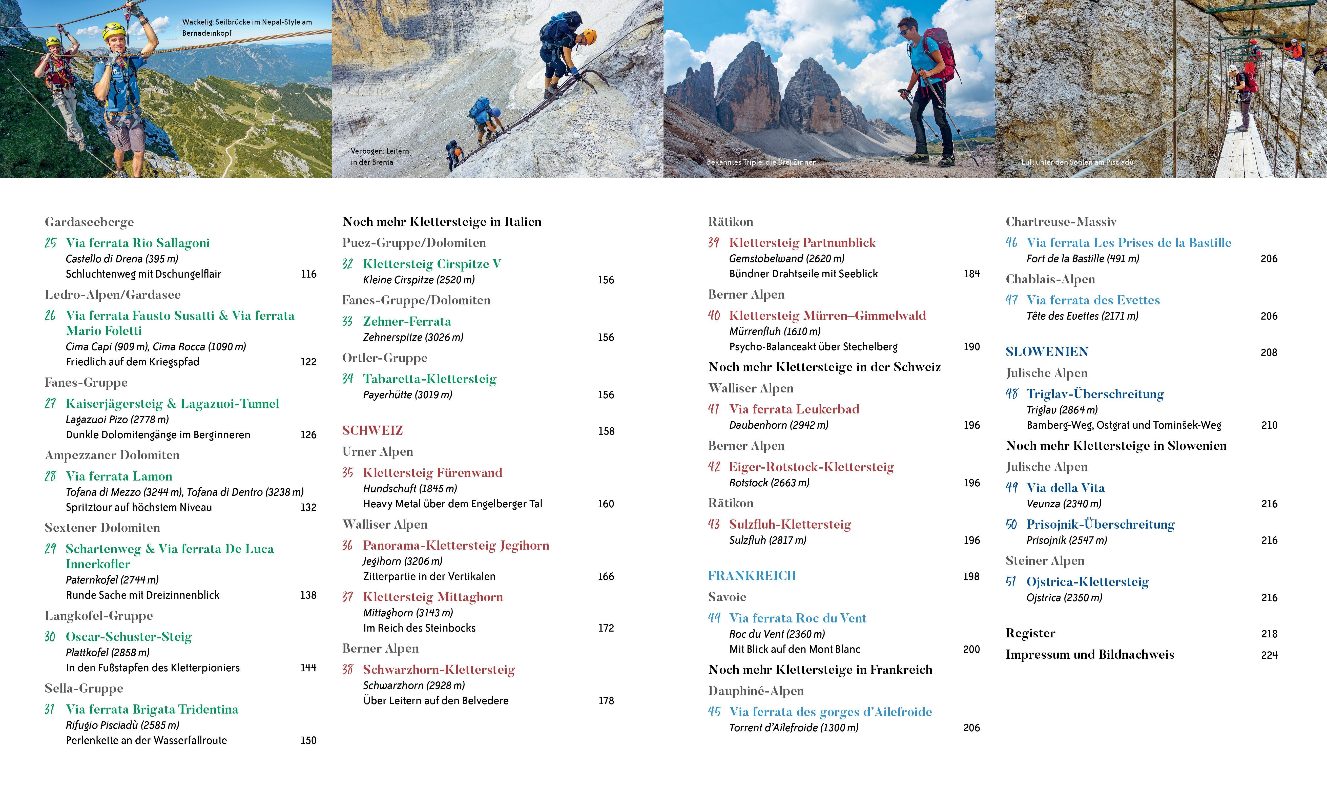 Beispielinhalt (Bild) Die ultimativen Klettersteige in den Alpen