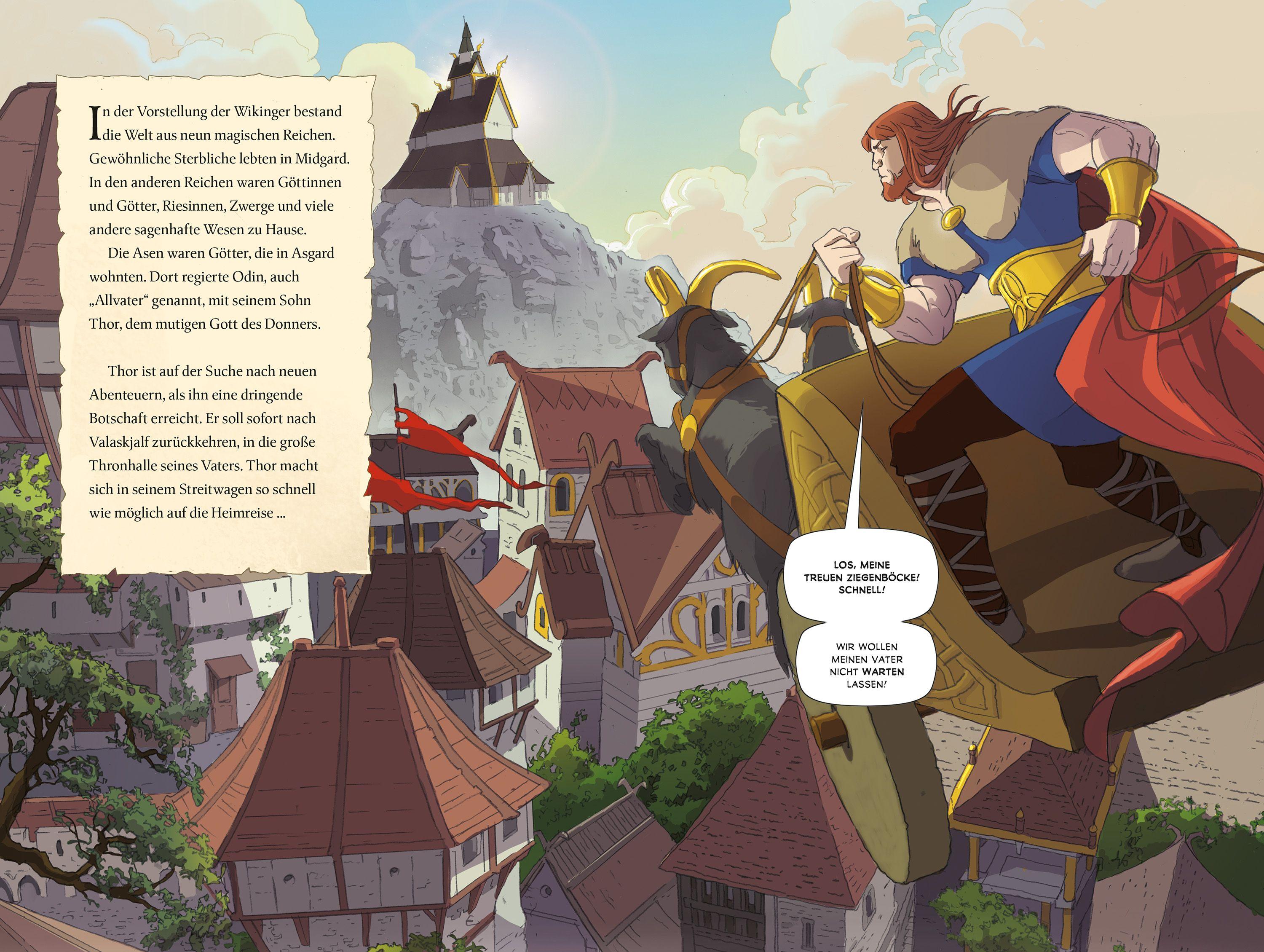 Beispielinhalt (Bild) Usborne Graphic Novels: Thor - Die Abenteuer des Donnergottes