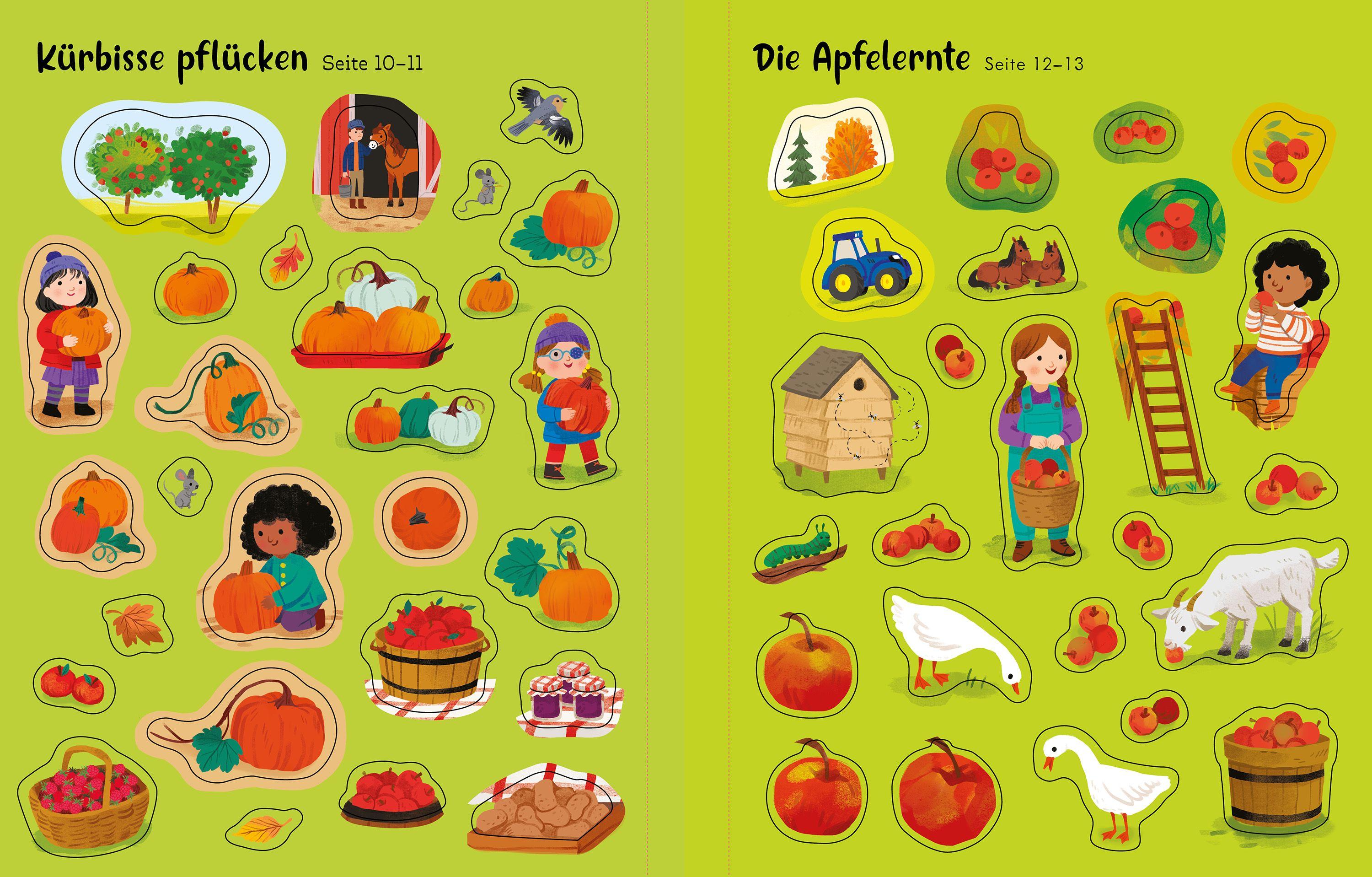 Beispielinhalt (Bild) Mein erstes Stickerbuch: Bunter Herbst