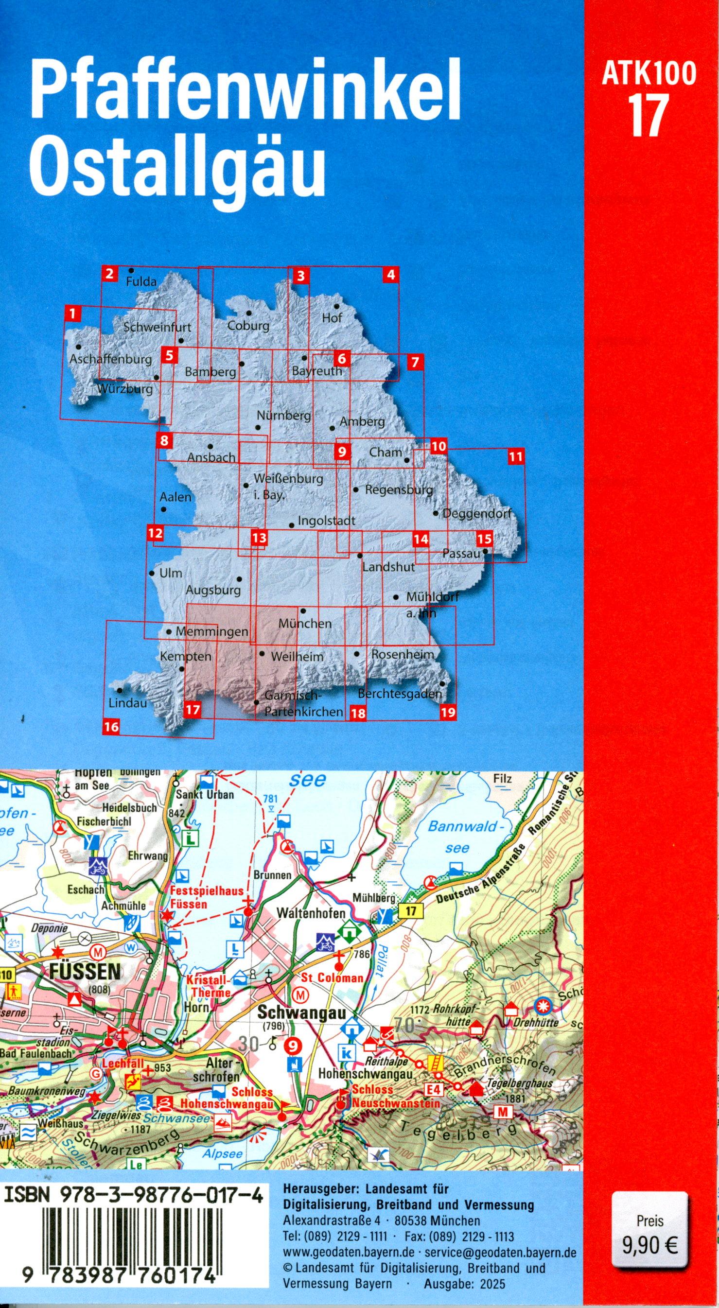 Beispielinhalt (Bild) ATK100-17 Pfaffenwinkel, Ostallgäu (Amtliche Topographische Karte 1:100000)