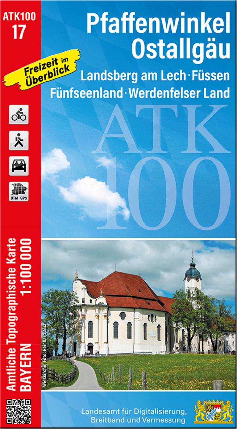 Vorderes Coverbild ATK100-17 Pfaffenwinkel, Ostallgäu (Amtliche Topographische Karte 1:100000)