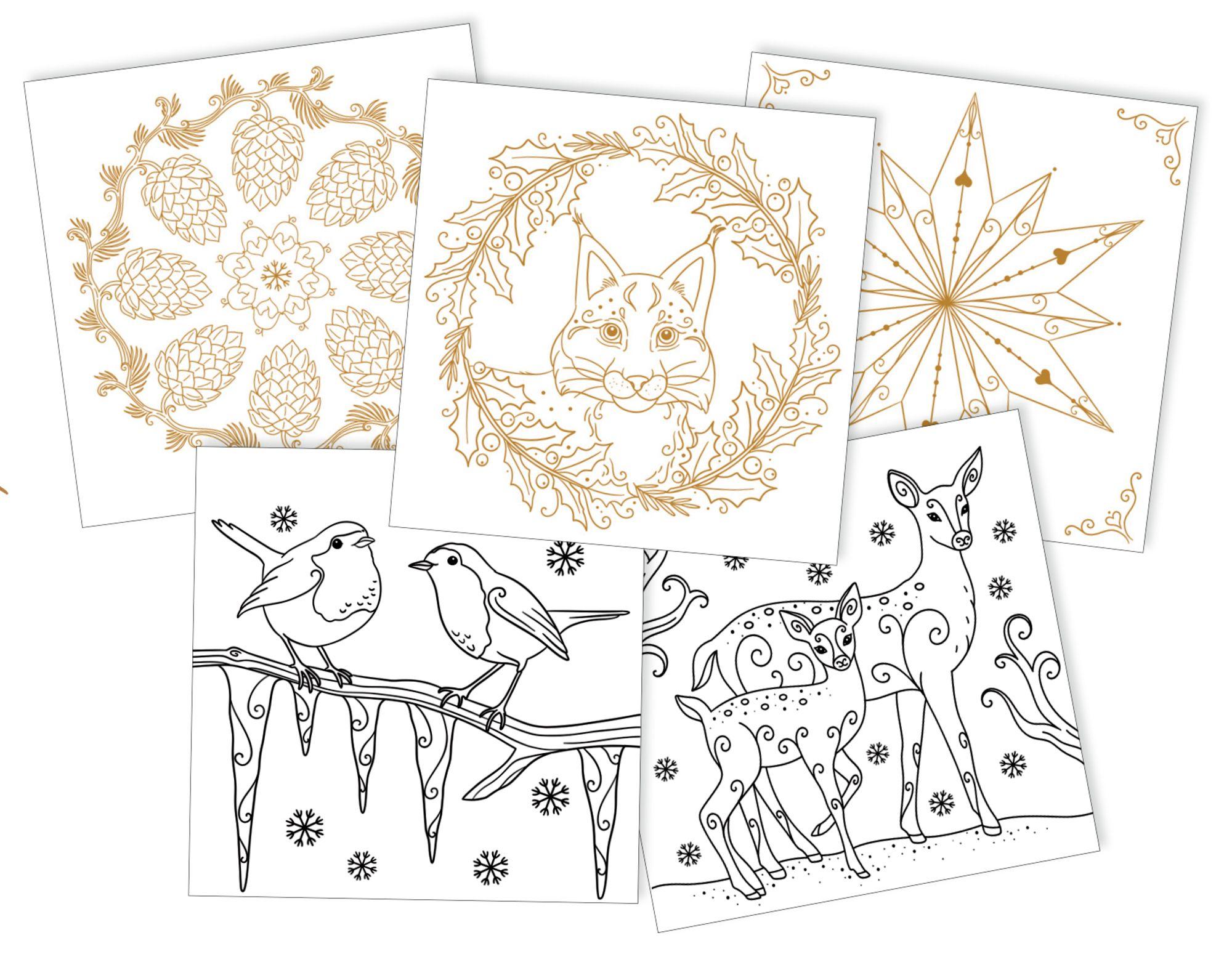 Beispielinhalt (Bild) Ausmal-Glück Goldfolien-Malblock