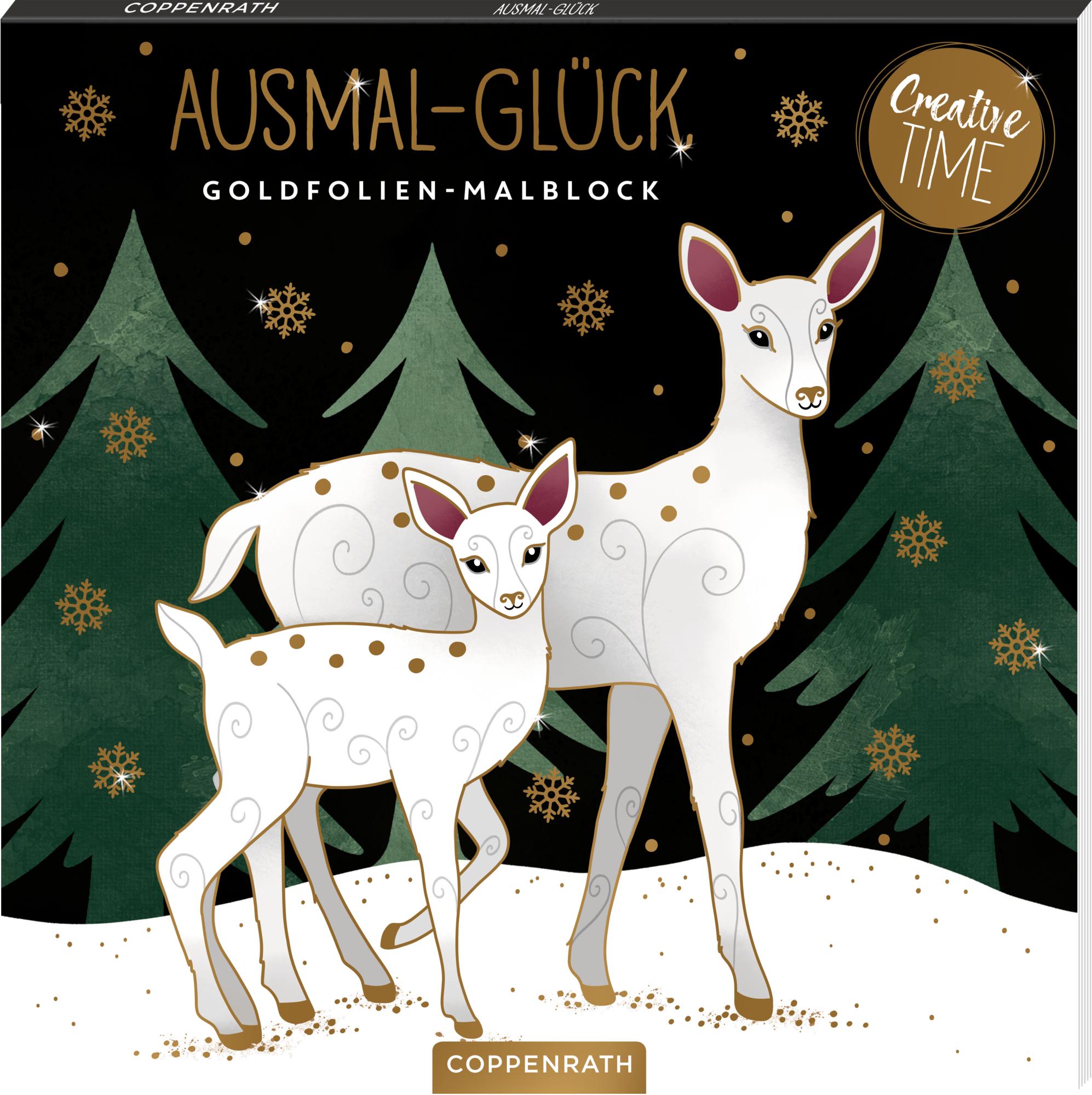 Vorderes Coverbild Ausmal-Glück Goldfolien-Malblock