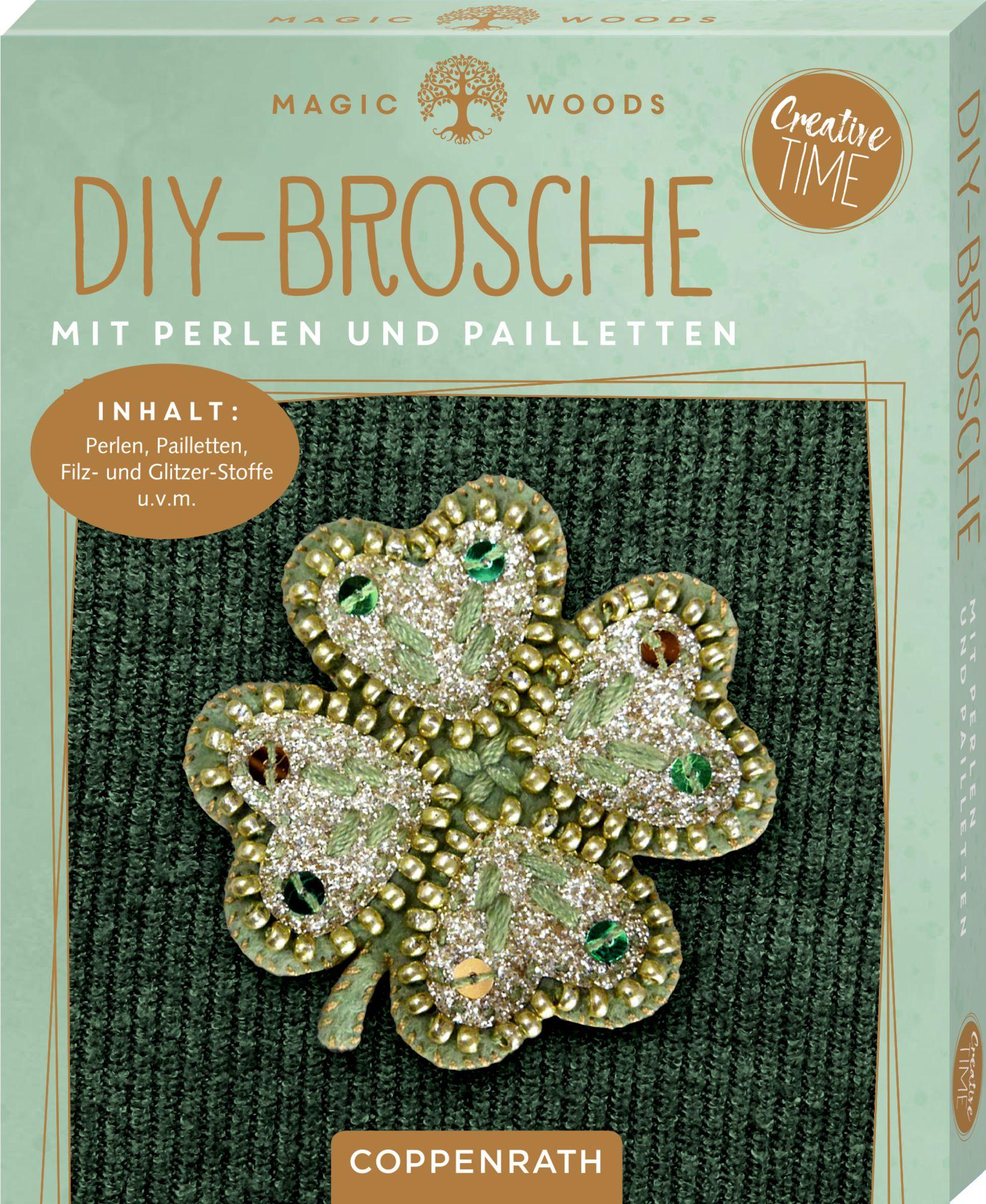Beispielinhalt (Bild) DIY-Broschen mit Perlen und Pailletten