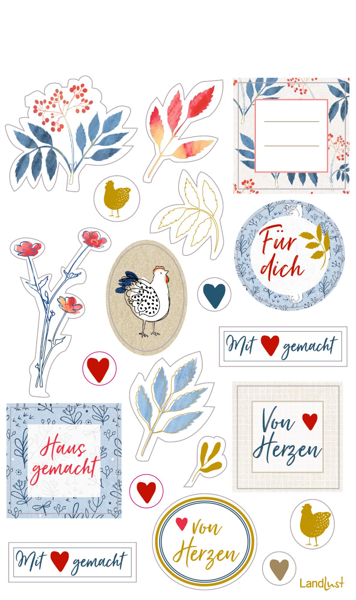 Beispielinhalt (Bild) Sticker und Etiketten - Stickerbogen mit 100 Stickern