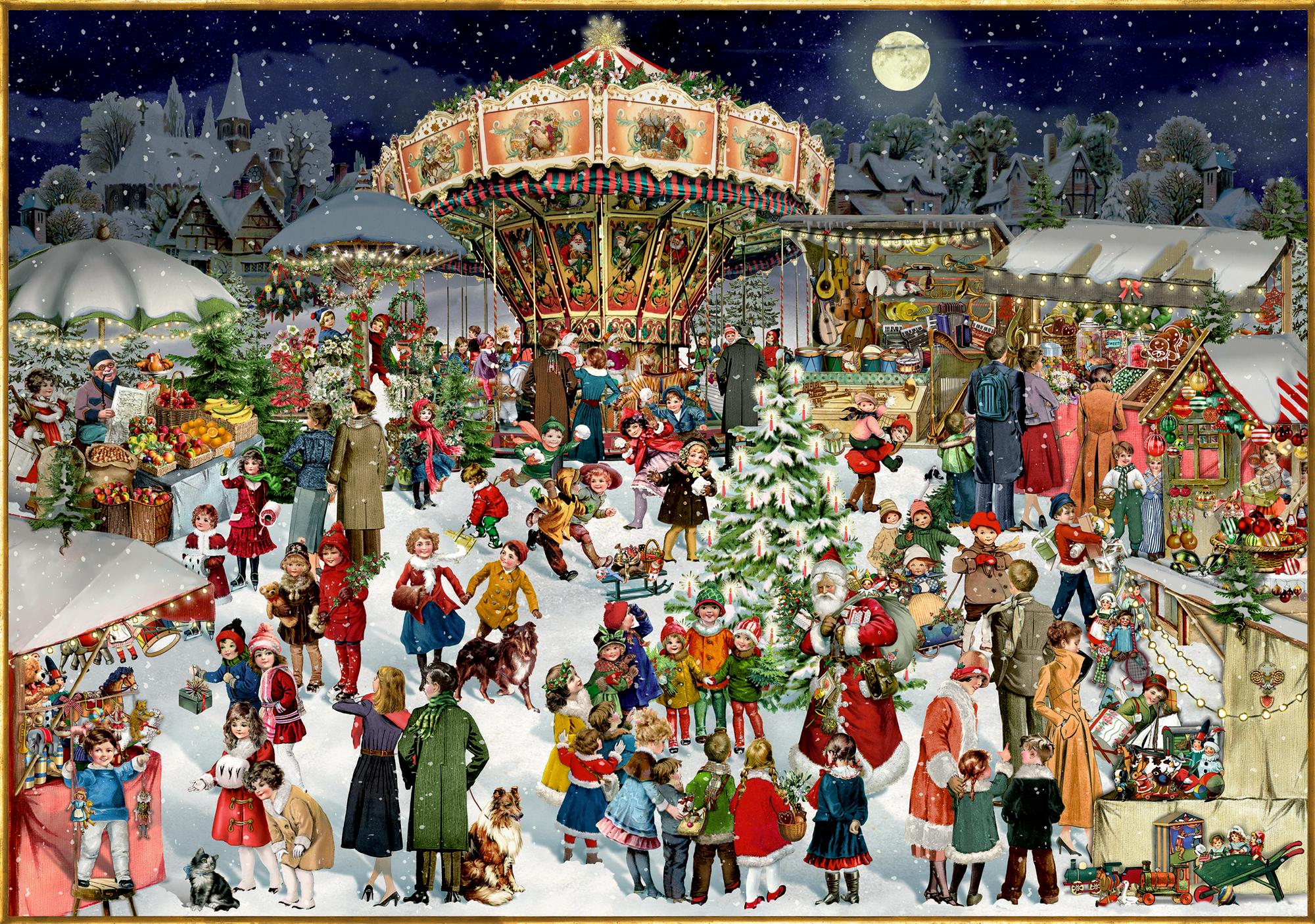 Vorderes Coverbild Puzzle - Nostalgischer Weihnachtsmarkt