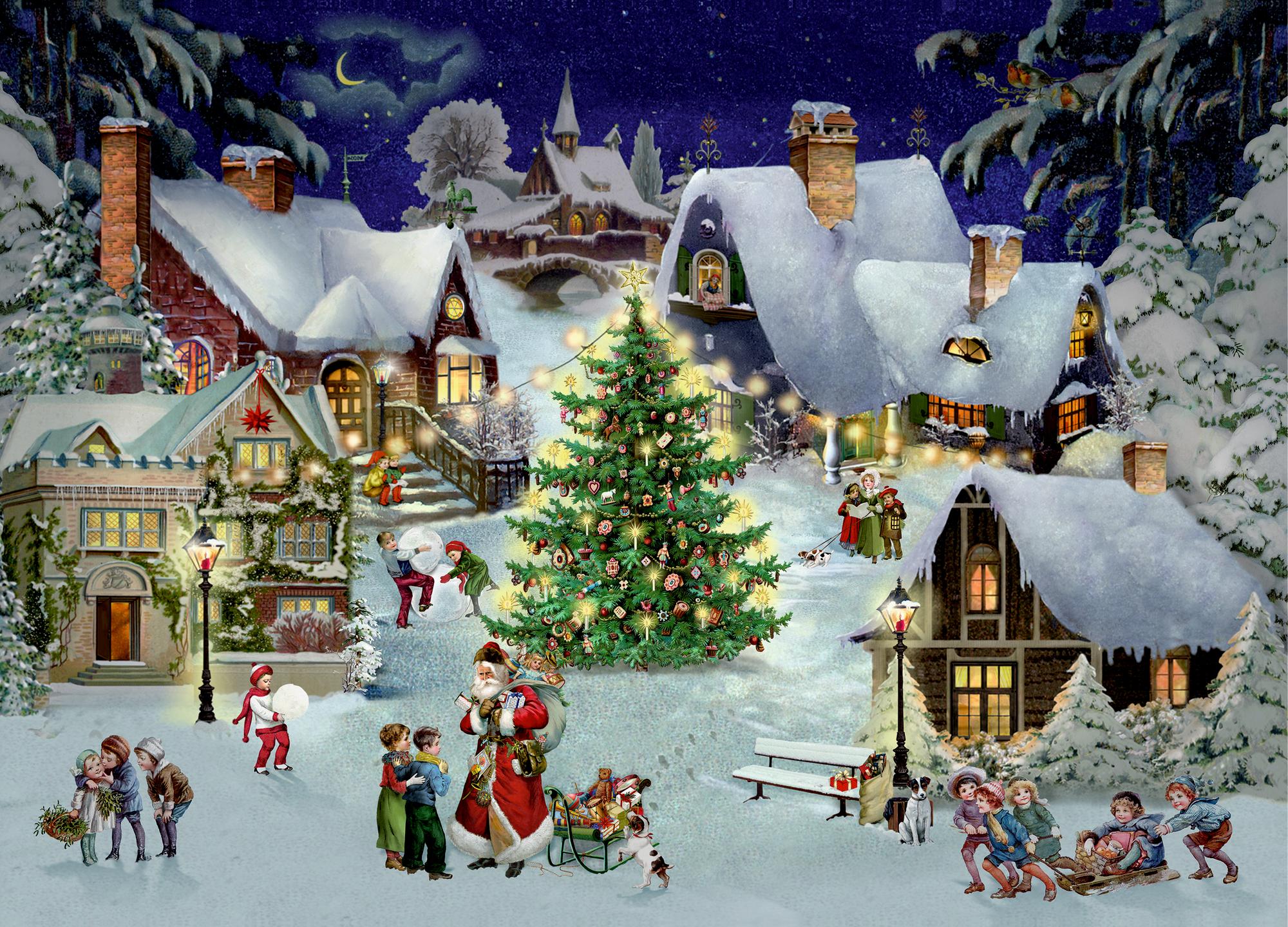 Vorderes Coverbild Puzzle - Weihnachten im Dorf
