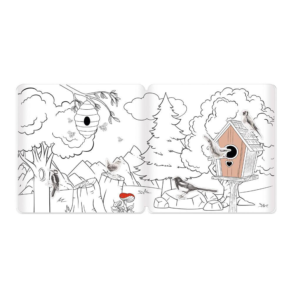 Beispielinhalt (Bild) TRÖTSCH - Stickermalbuch Unsere Vogelwelt Malbuch mit Stickern| Ab 5 Jahren