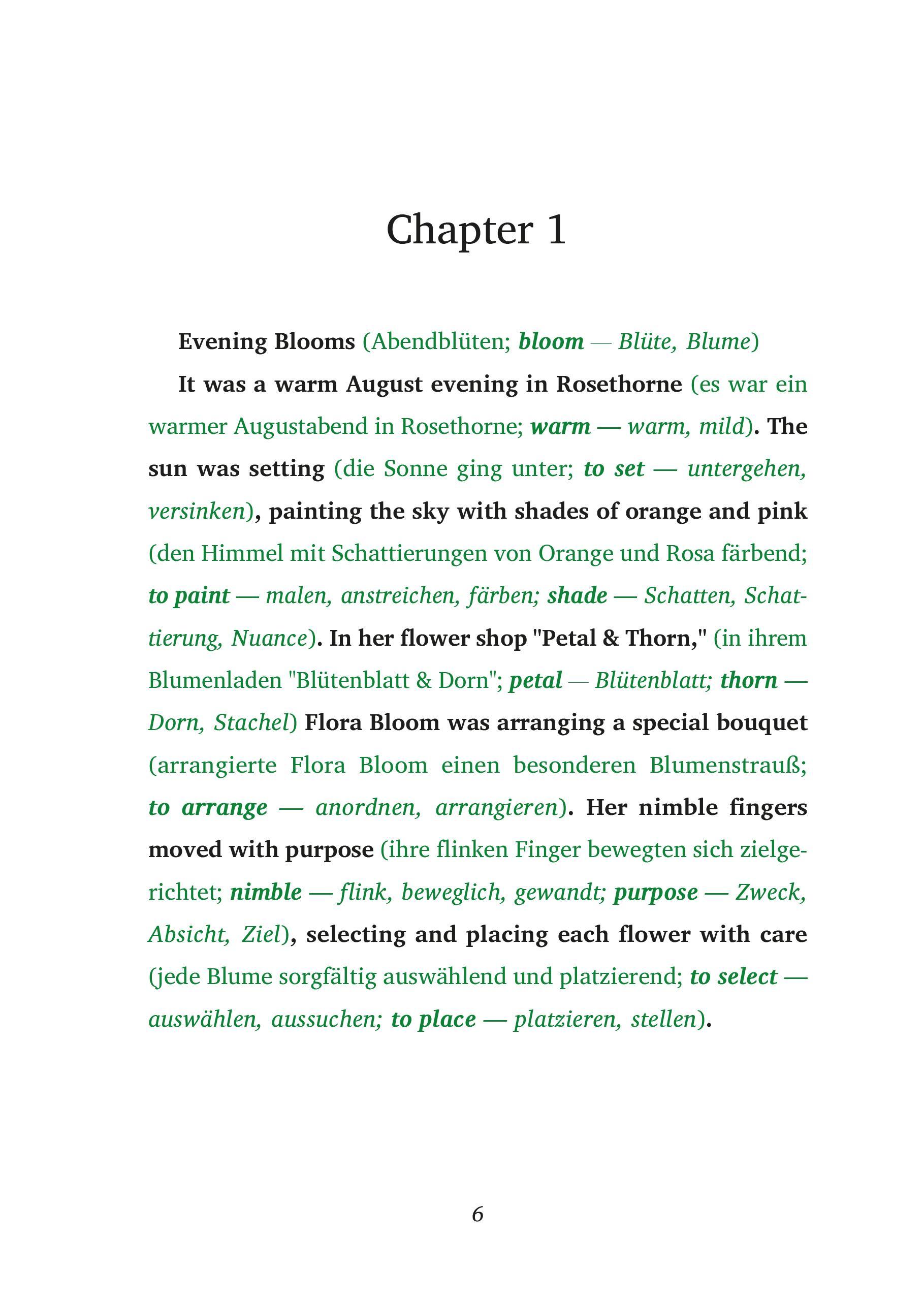 Beispielinhalt (Bild) The Midnight Moonflower - Englische Krimi-Lektüre A1-A2 (+ Audio-Online)