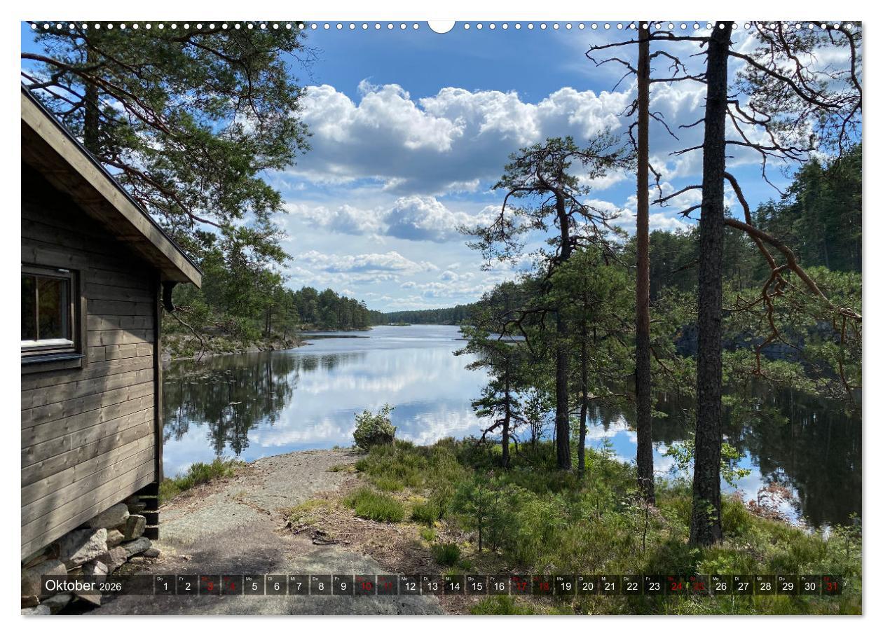 Beispielinhalt (Bild) Wandern in Schweden - Einladung in die Natur (Wandkalender 2026 DIN A2 quer), CALVENDO Monatskalender