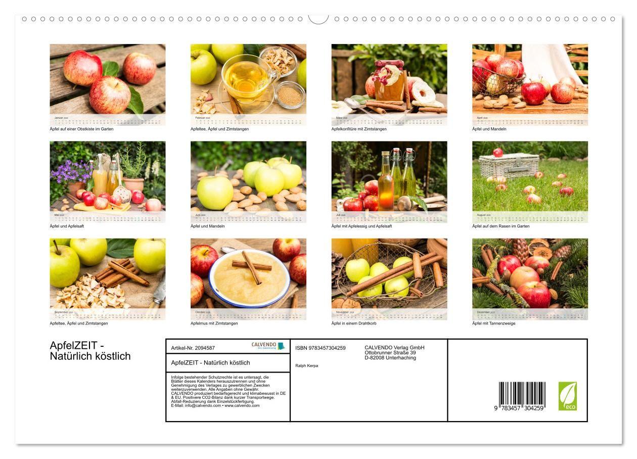 Beispielinhalt (Bild) ApfelZEIT - Natürlich köstlich (hochwertiger Premium Wandkalender 2026 DIN A2 quer), Kunstdruck in Hochglanz
