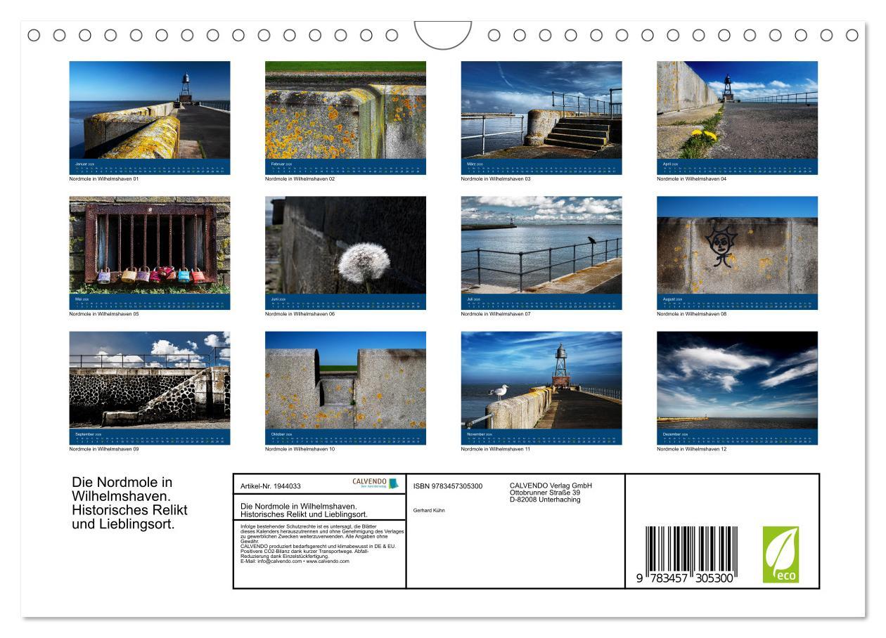 Beispielinhalt (Bild) Die Nordmole in Wilhelmshaven. Historisches Relikt und Lieblingsort. (Wandkalender 2026 DIN A4 quer), CALVENDO Monatskalender