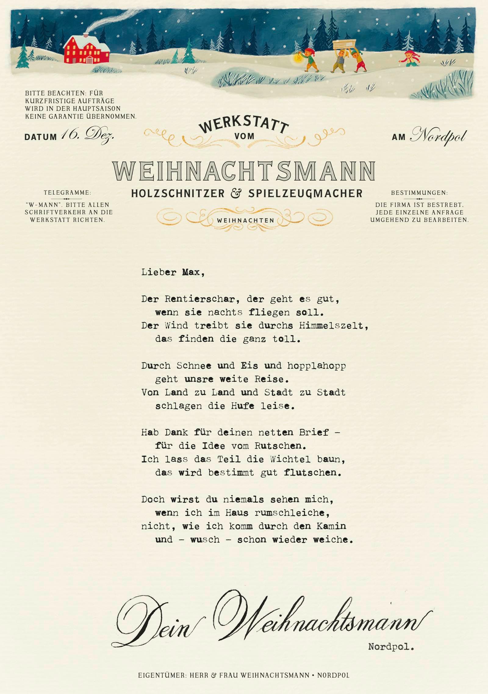 Beispielinhalt (Bild) Post vom Weihnachtsmann