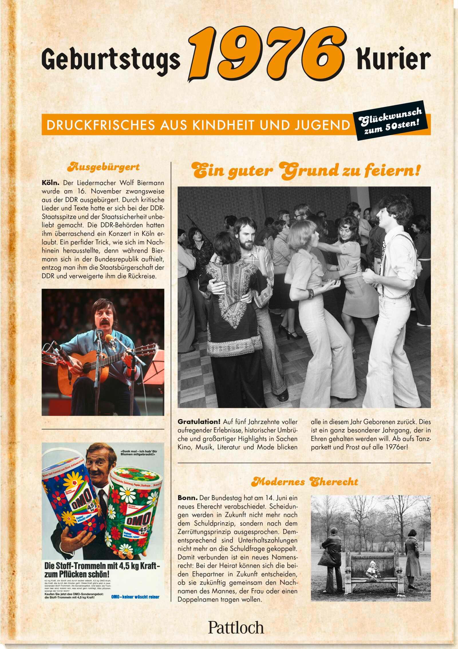 Vorderes Coverbild 1976 - Geburtstagskurier
