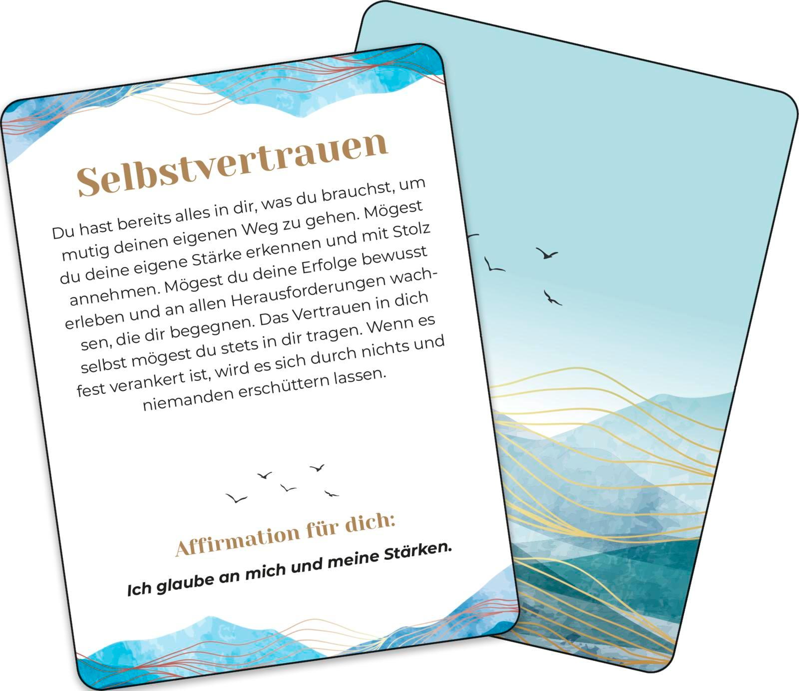 Beispielinhalt (Bild) Affirmationskarten: Segenswünsche für deinen Weg