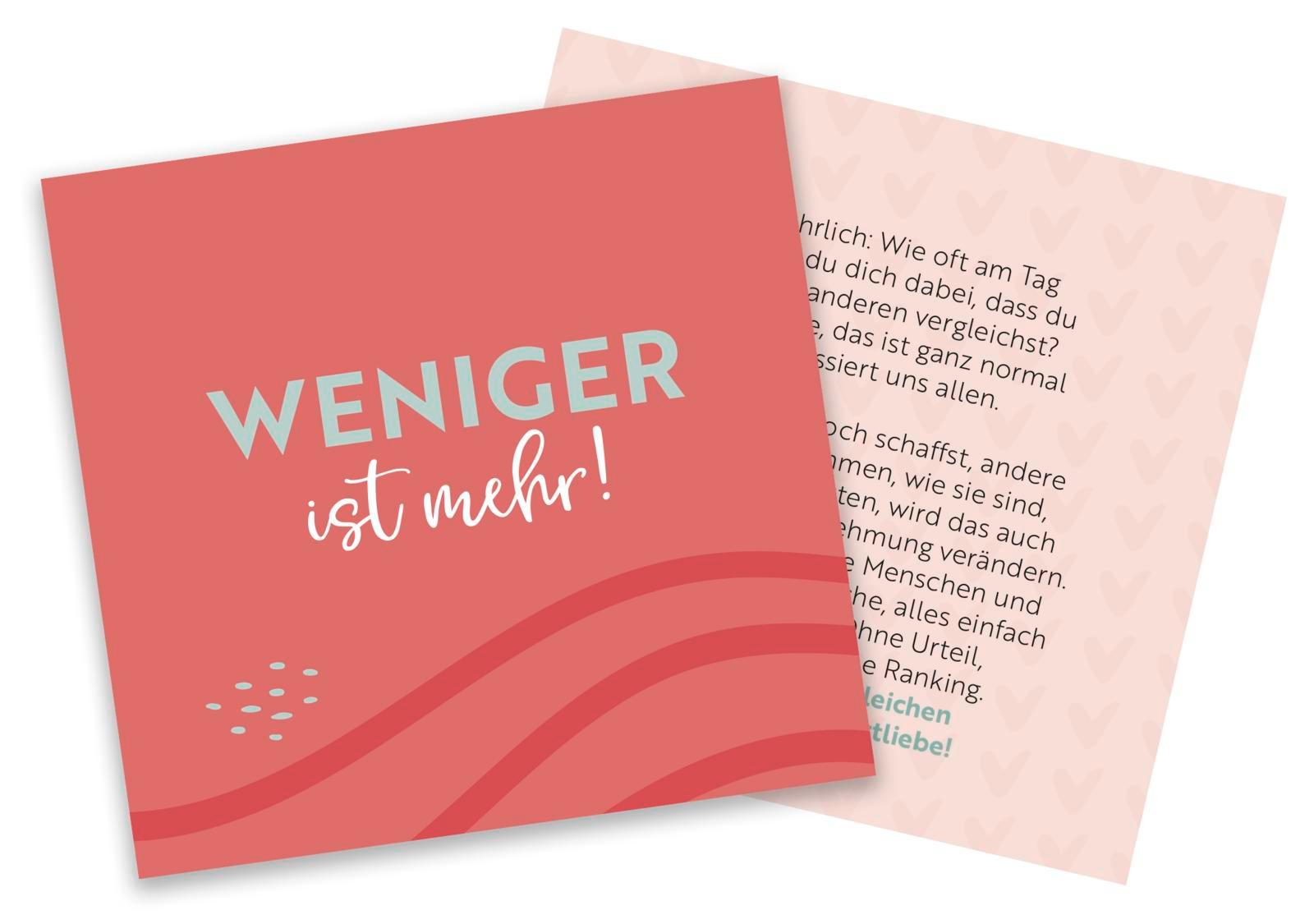 Beispielinhalt (Bild) Inspirationskarten: 3-Minuten Selbstliebe