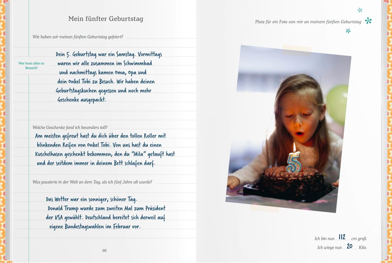 Beispielinhalt (Bild) Mama und Papa erzählen über dich