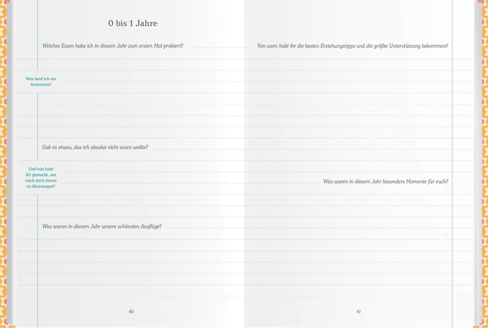 Beispielinhalt (Bild) Mama und Papa erzählen über dich