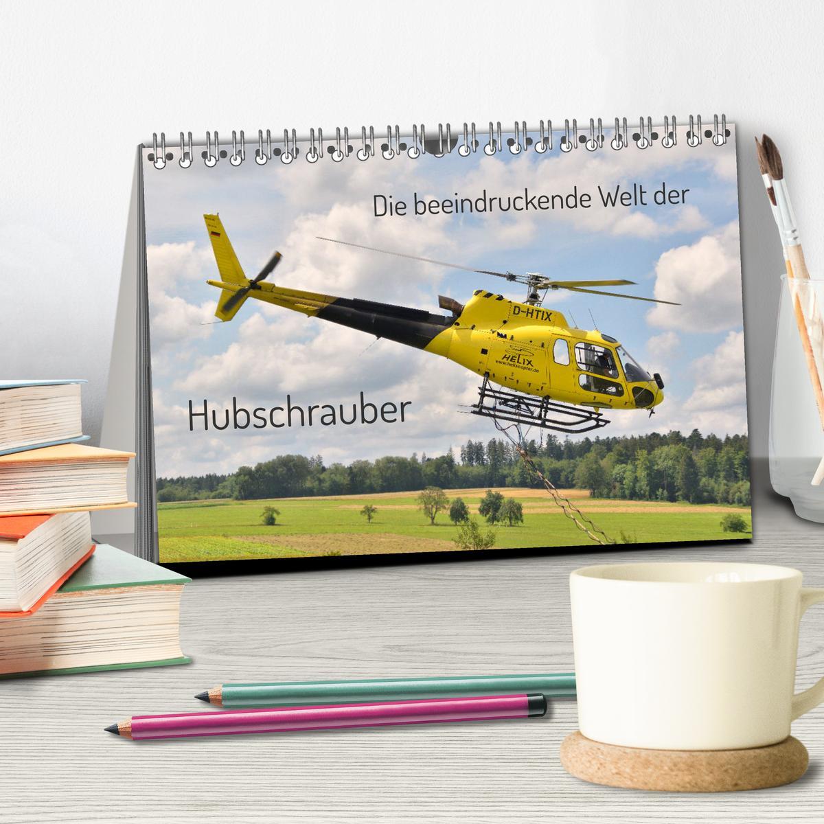 Beispielinhalt (Bild) Die beeindruckende Welt der Hubschrauber (Tischkalender 2026 DIN A5 quer), CALVENDO Monatskalender