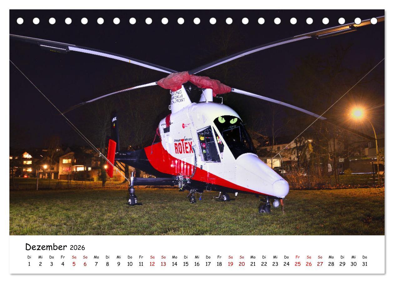 Beispielinhalt (Bild) Die beeindruckende Welt der Hubschrauber (Tischkalender 2026 DIN A5 quer), CALVENDO Monatskalender