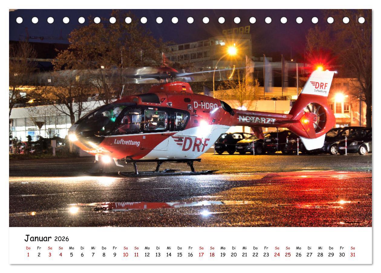 Beispielinhalt (Bild) Die beeindruckende Welt der Hubschrauber (Tischkalender 2026 DIN A5 quer), CALVENDO Monatskalender