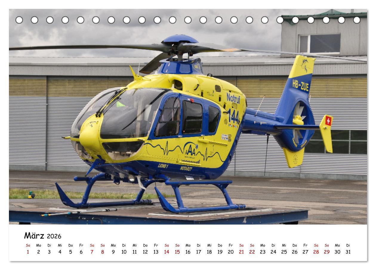 Beispielinhalt (Bild) Die beeindruckende Welt der Hubschrauber (Tischkalender 2026 DIN A5 quer), CALVENDO Monatskalender