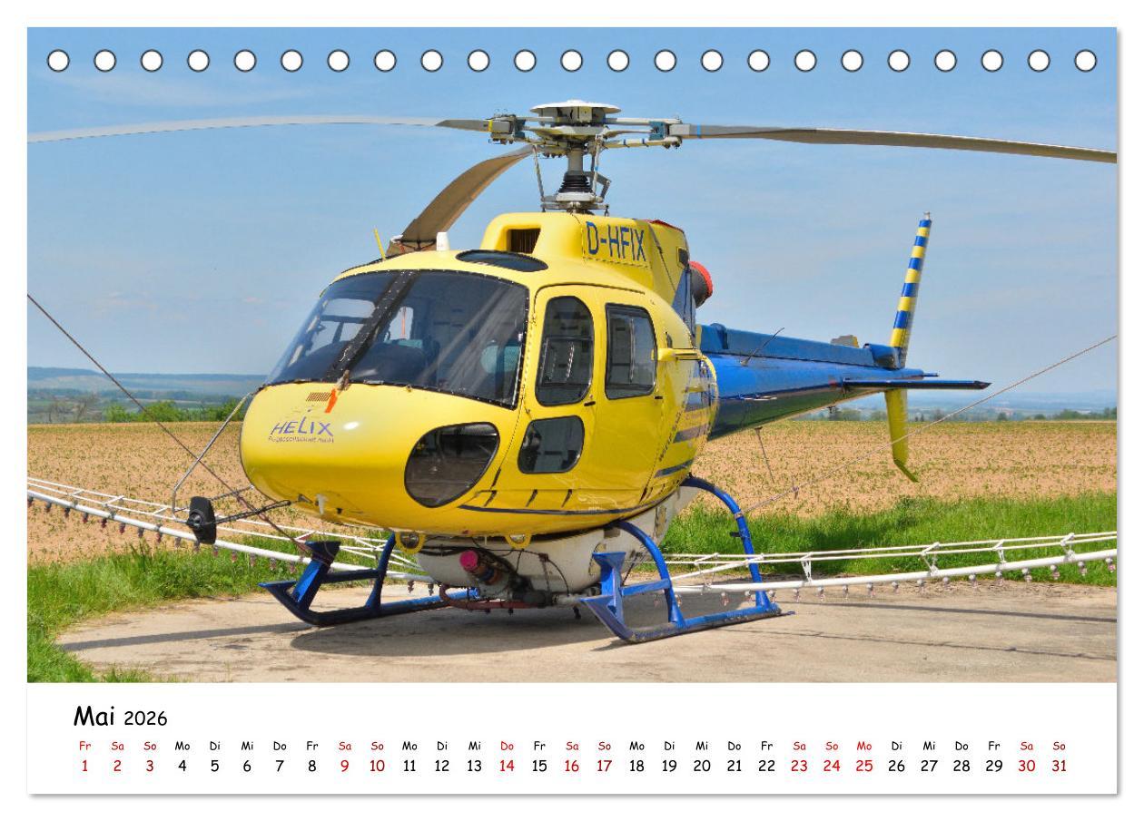 Beispielinhalt (Bild) Die beeindruckende Welt der Hubschrauber (Tischkalender 2026 DIN A5 quer), CALVENDO Monatskalender