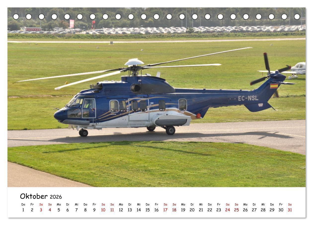 Beispielinhalt (Bild) Die beeindruckende Welt der Hubschrauber (Tischkalender 2026 DIN A5 quer), CALVENDO Monatskalender