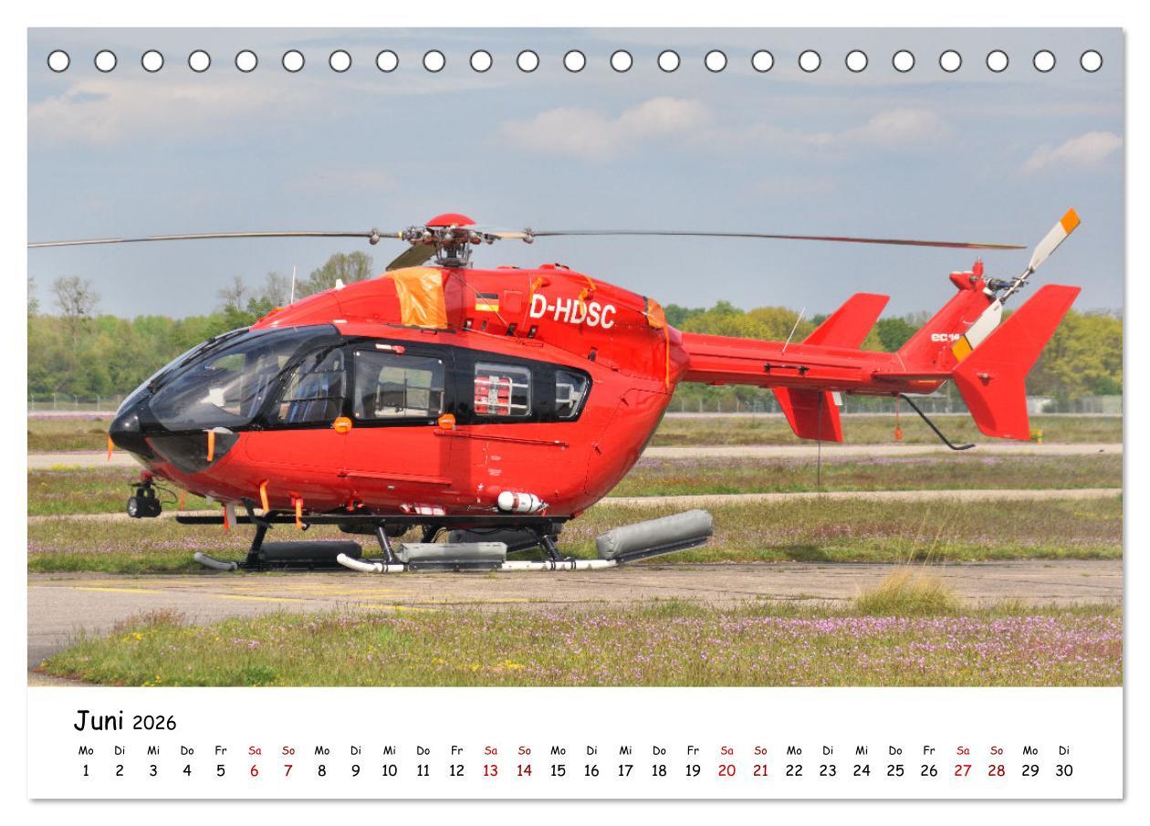 Beispielinhalt (Bild) Die beeindruckende Welt der Hubschrauber (Tischkalender 2026 DIN A5 quer), CALVENDO Monatskalender