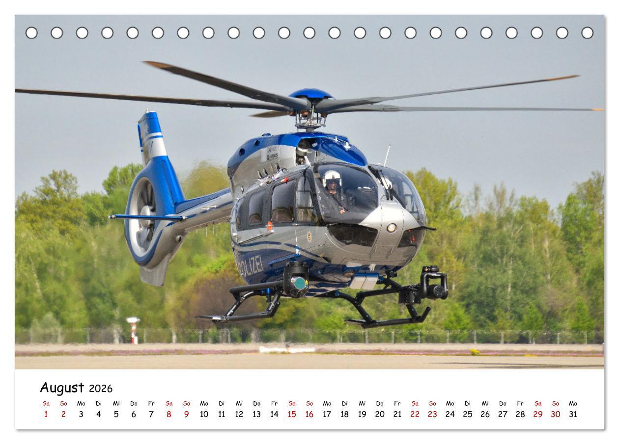 Beispielinhalt (Bild) Die beeindruckende Welt der Hubschrauber (Tischkalender 2026 DIN A5 quer), CALVENDO Monatskalender