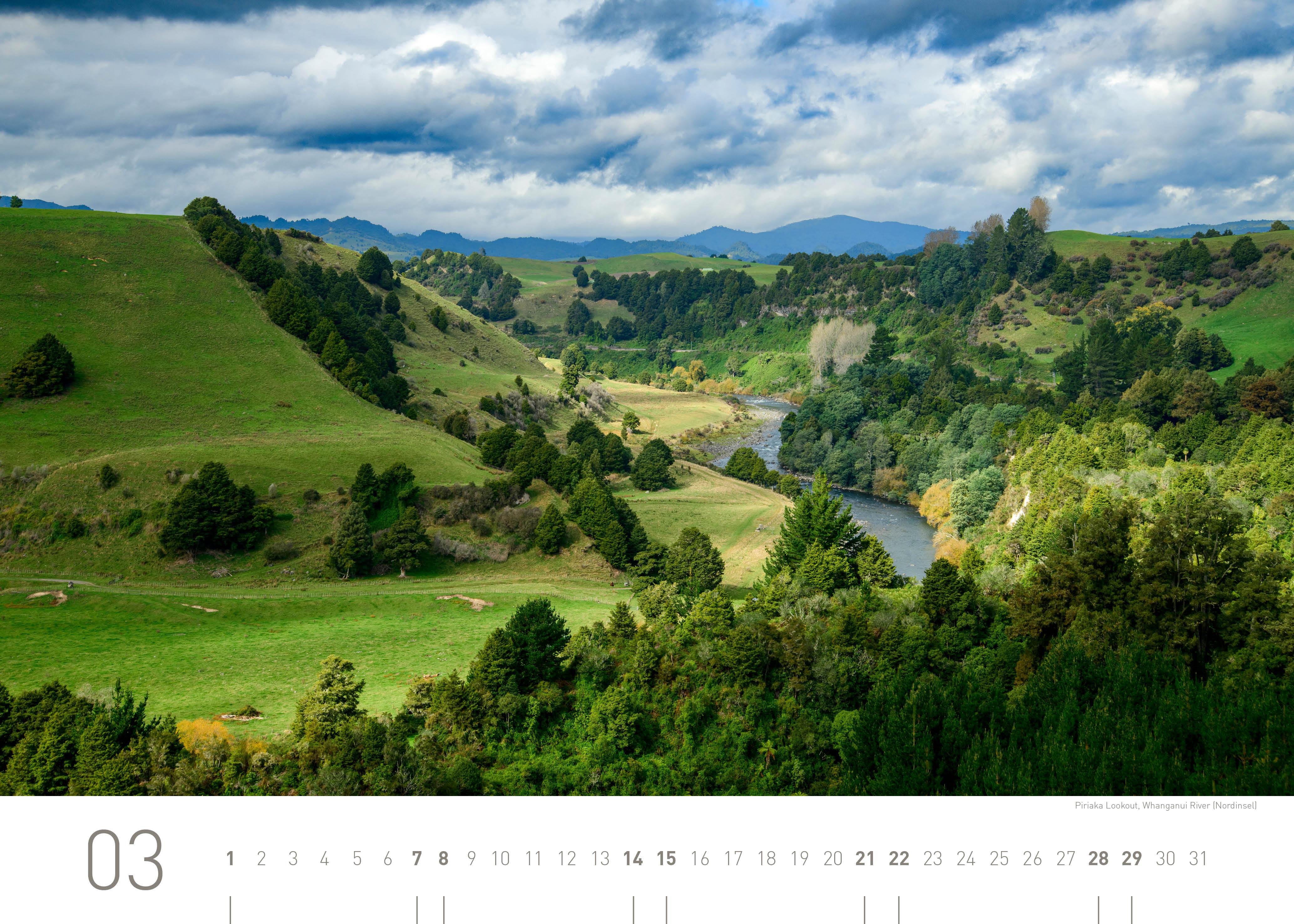 Beispielinhalt (Bild) Neuseeland Exklusivkalender 2026