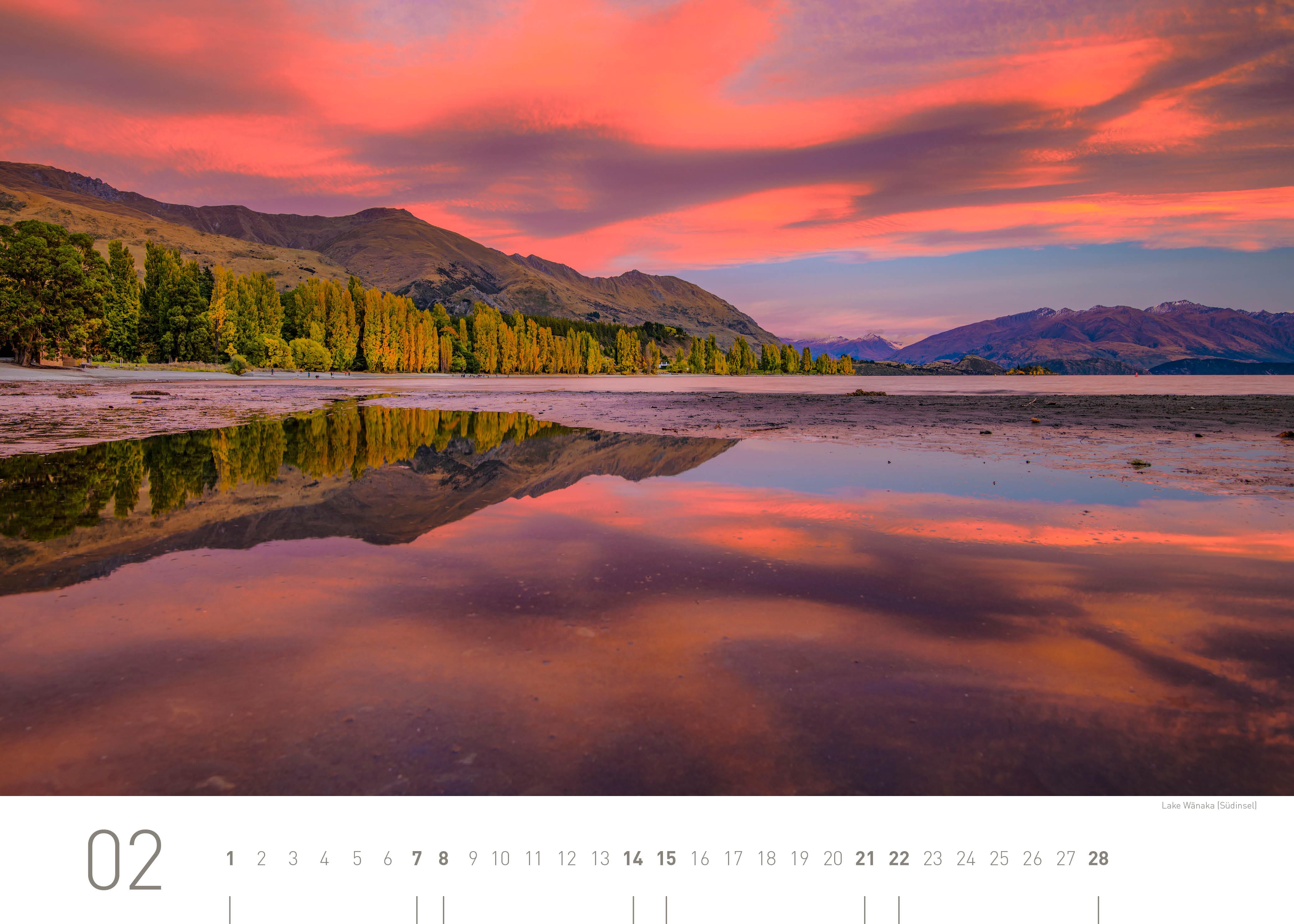 Beispielinhalt (Bild) Neuseeland Exklusivkalender 2026