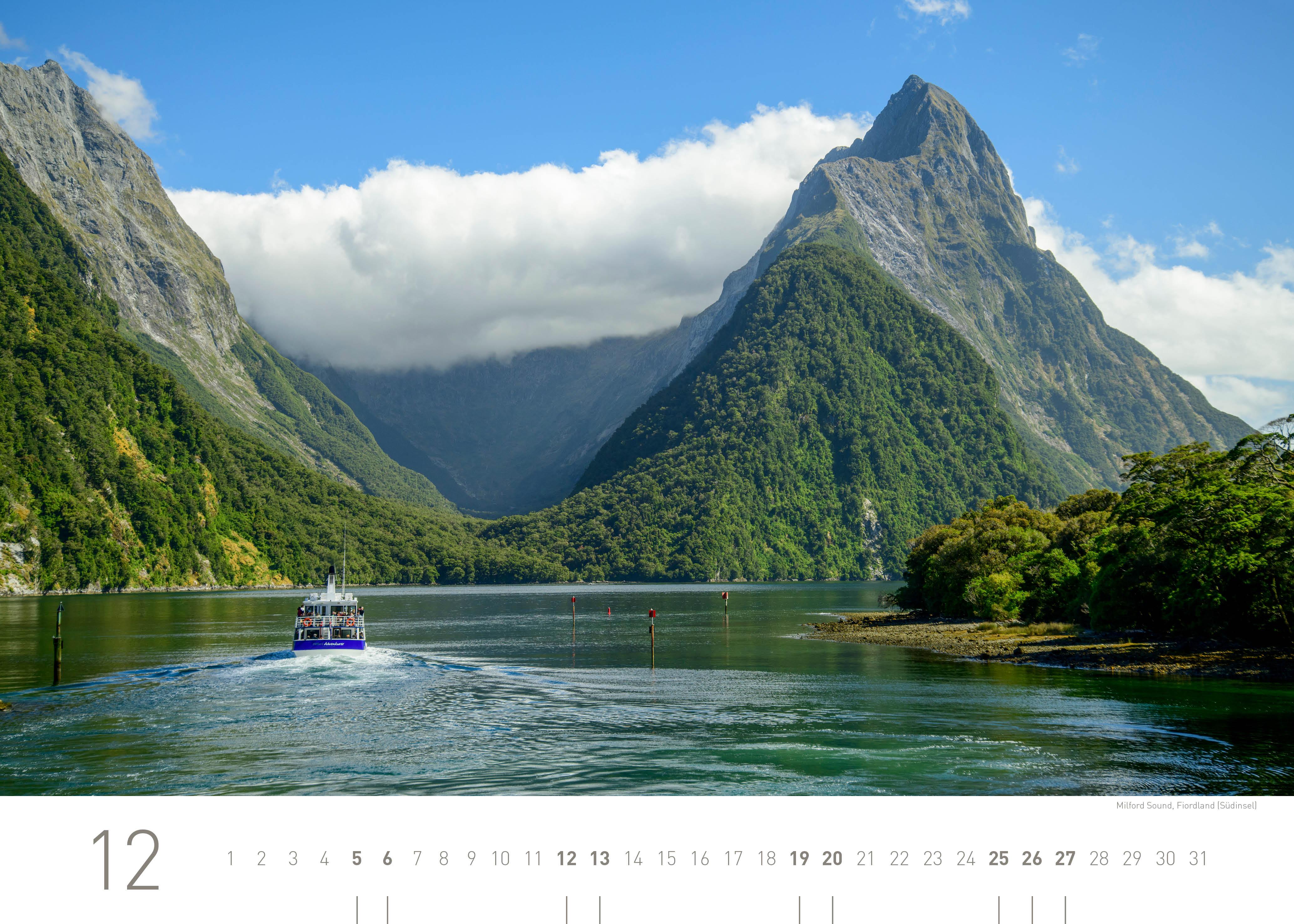 Beispielinhalt (Bild) Neuseeland Exklusivkalender 2026