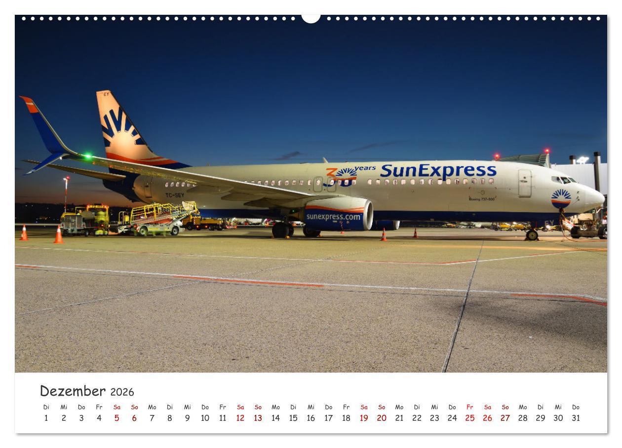 Beispielinhalt (Bild) Flugzeuge auf Europas Flughäfen (hochwertiger Premium Wandkalender 2026 DIN A2 quer), Kunstdruck in Hochglanz