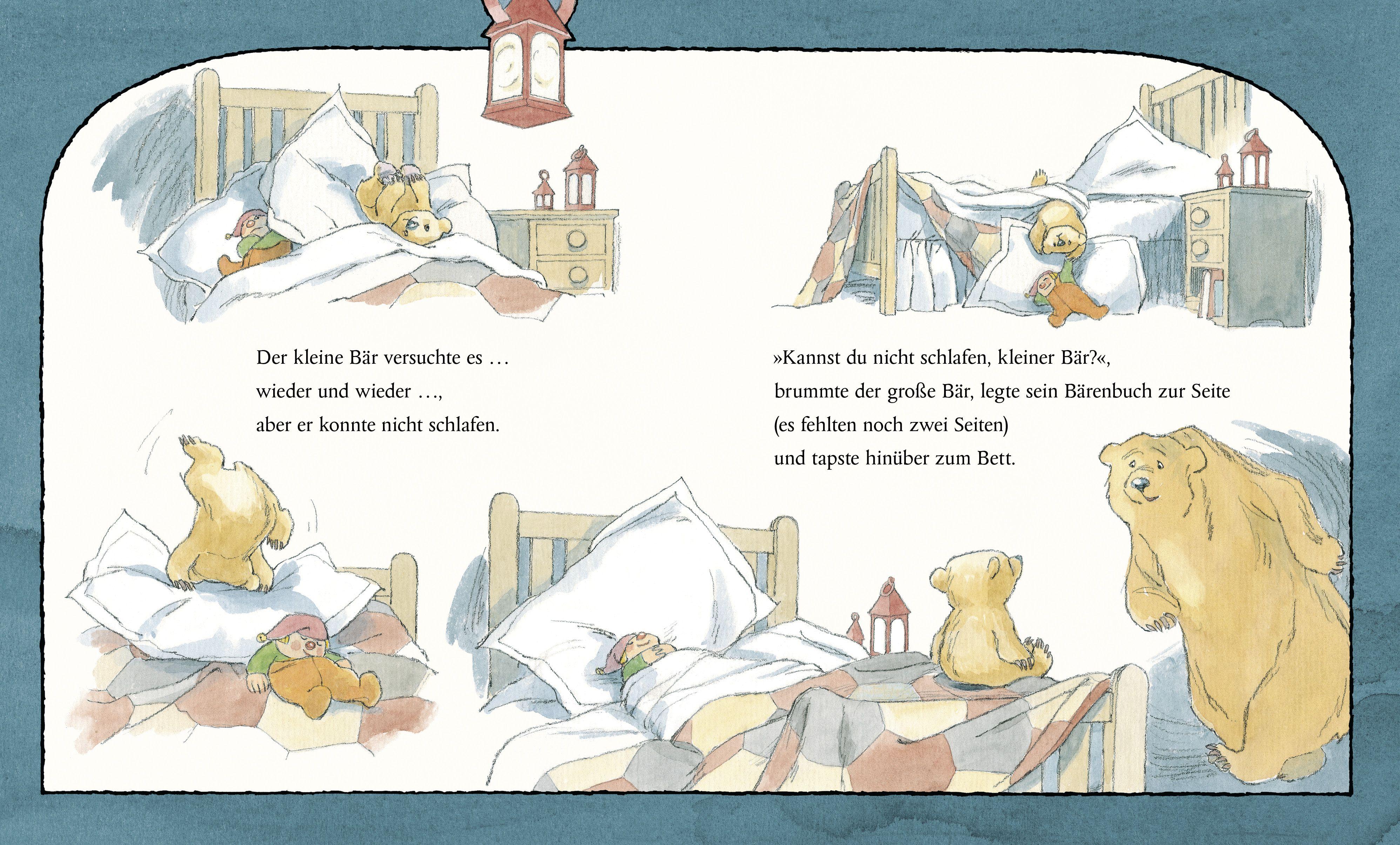 Beispielinhalt (Bild) Kannst du nicht schlafen, kleiner Bär?: Pappbilderbuch zum Thema 'Angst vor der Dunkelheit' für Kinder ab 3 Jahren