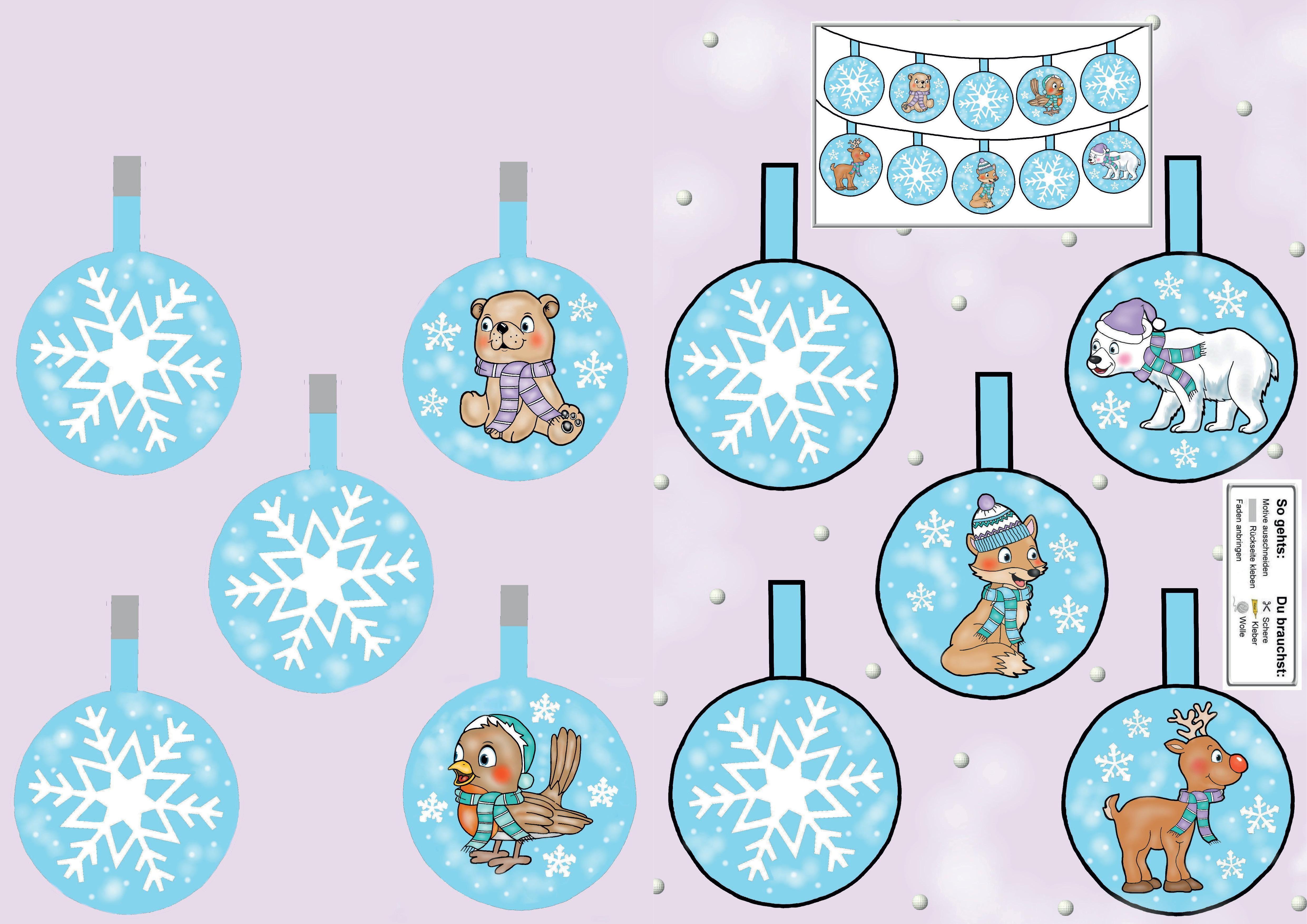 Beispielinhalt (Bild) Das Ausschneide-Bastelbuch - Funkelnder Winterzauber